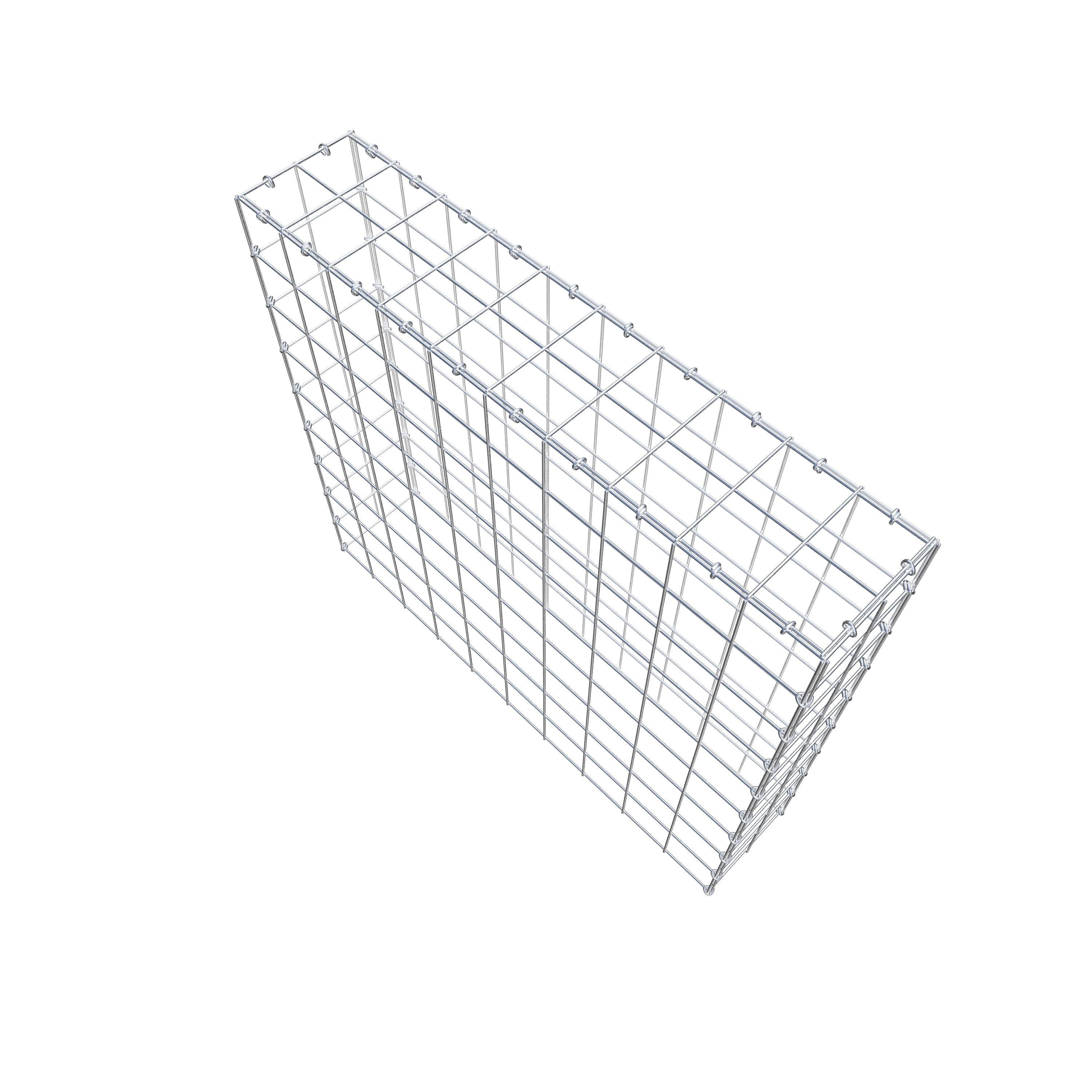 Monteret gabion type 3 100 cm x 90 cm x 20 cm (L x H x D), maskestørrelse 10 cm x 10 cm, C-ring