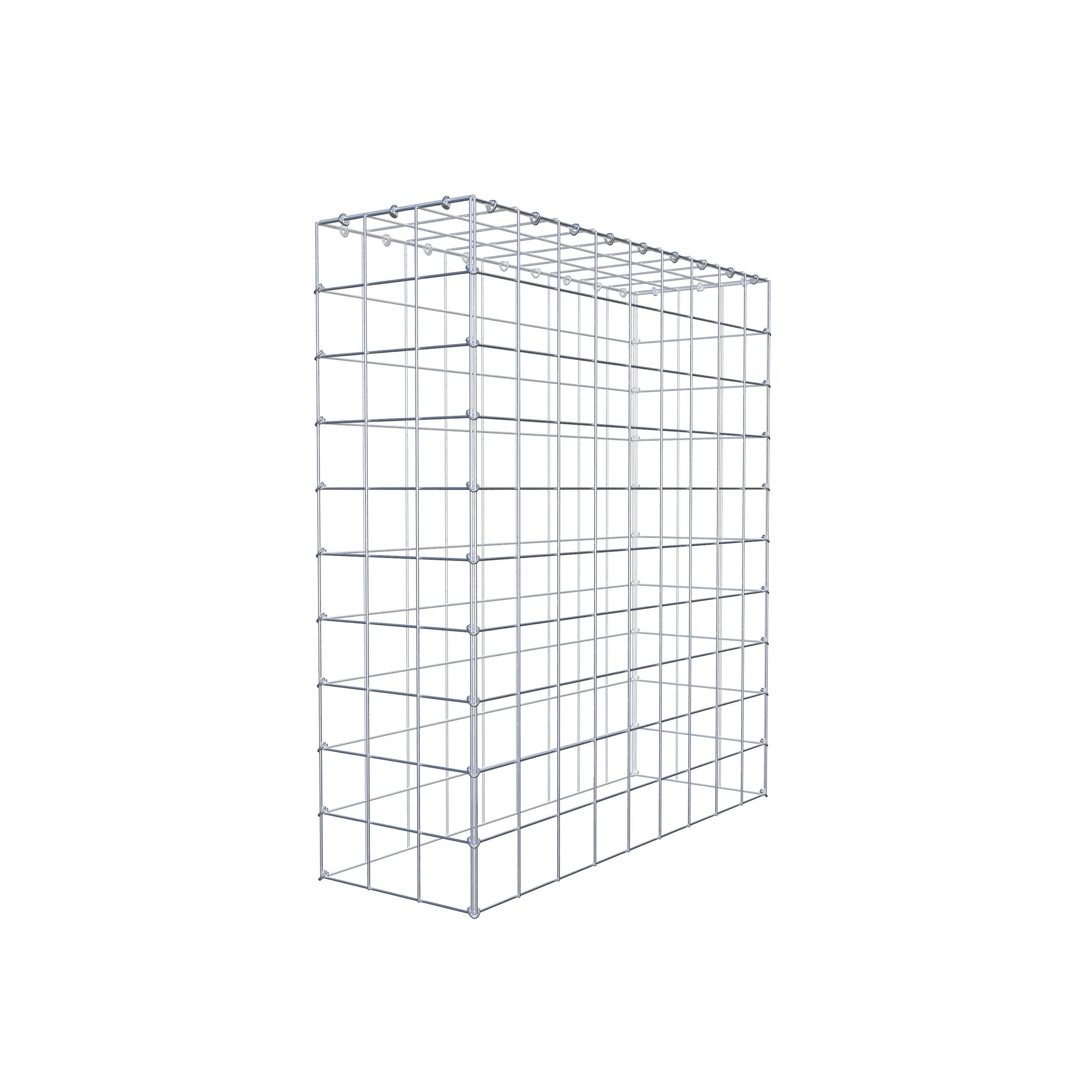 Typ 3 påbyggnadsgabion 100 cm x 90 cm x 30 cm (L x H x D), maskstorlek 10 cm x 10 cm, C-ring