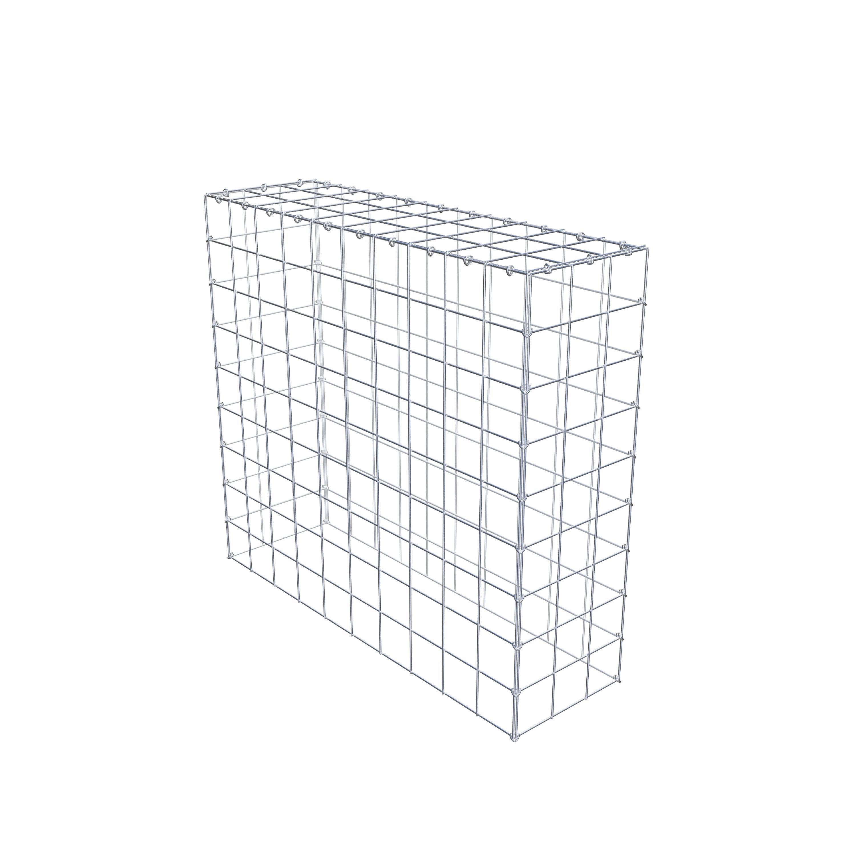 Typ 3 påbyggnadsgabion 100 cm x 90 cm x 30 cm (L x H x D), maskstorlek 10 cm x 10 cm, C-ring