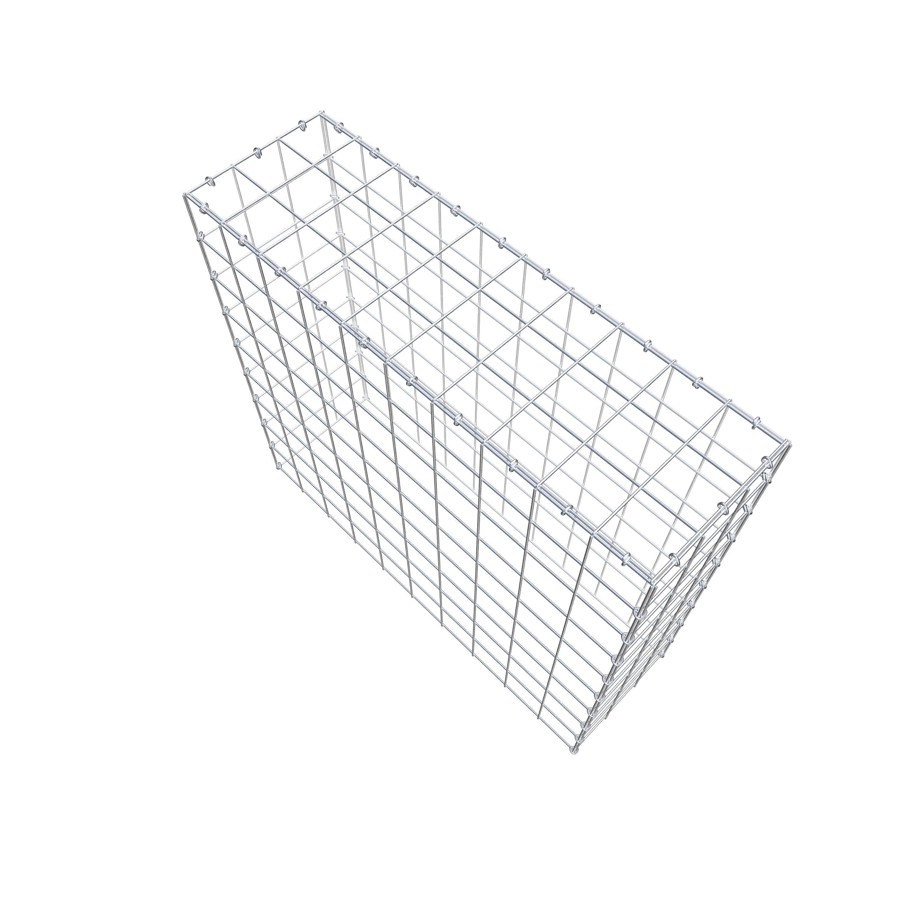 Typ 3 påbyggnadsgabion 100 cm x 90 cm x 30 cm (L x H x D), maskstorlek 10 cm x 10 cm, C-ring