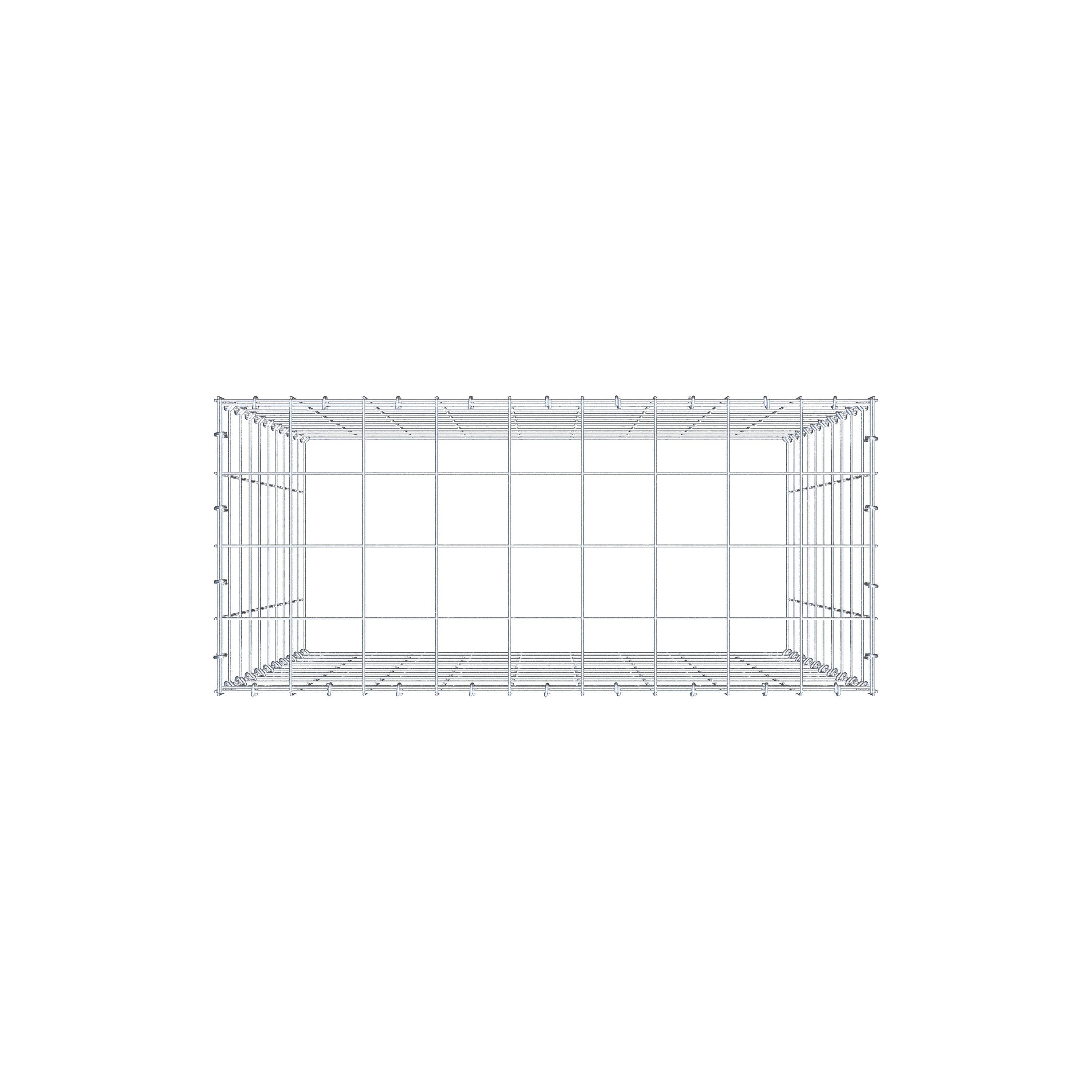 Type 3 oplegkorf 100 cm x 90 cm x 40 cm (L x H x D), maaswijdte 10 cm x 10 cm, C-ring