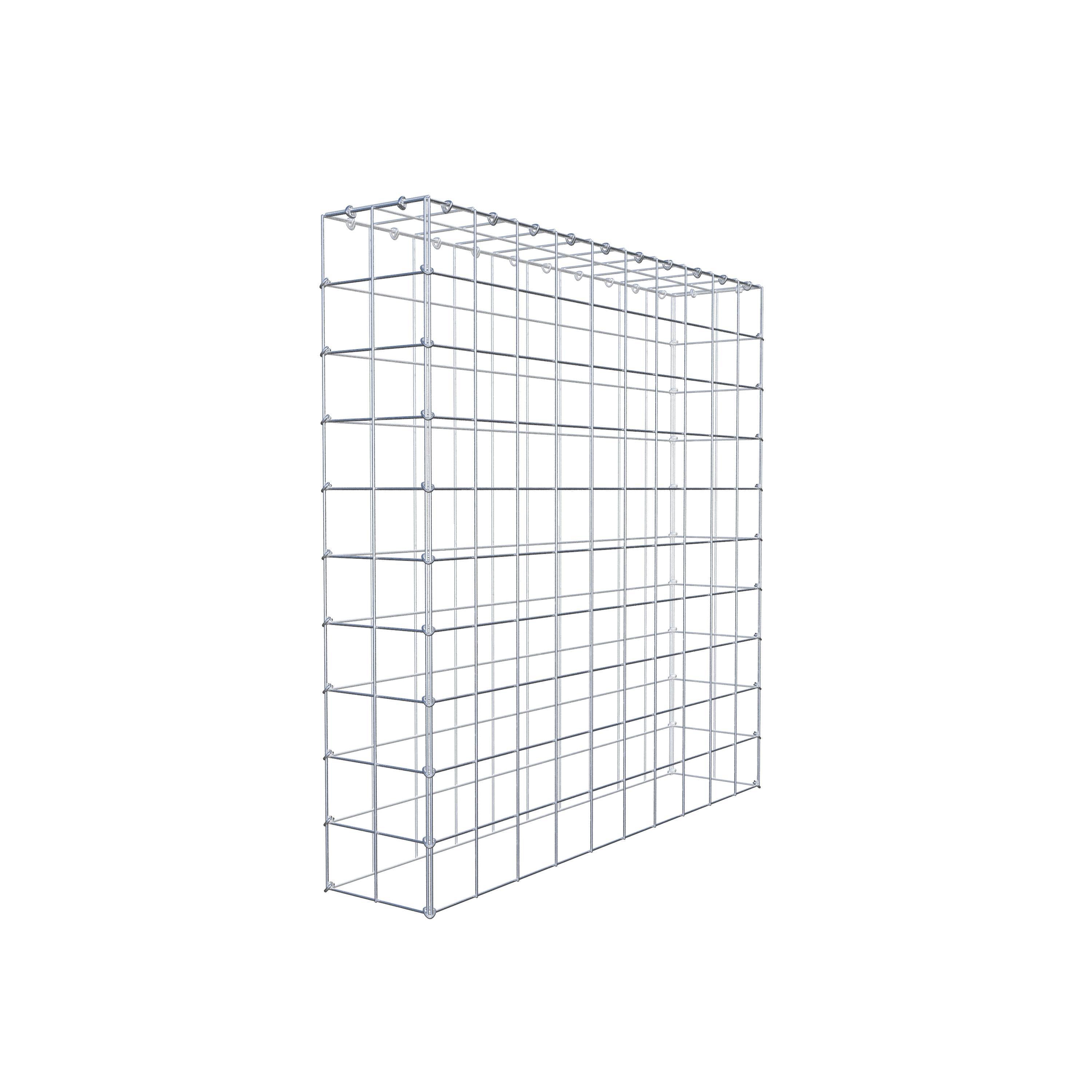 Monteret gabion type 3 100 cm x 100 cm x 20 cm (L x H x D), maskestørrelse 10 cm x 10 cm, C-ring