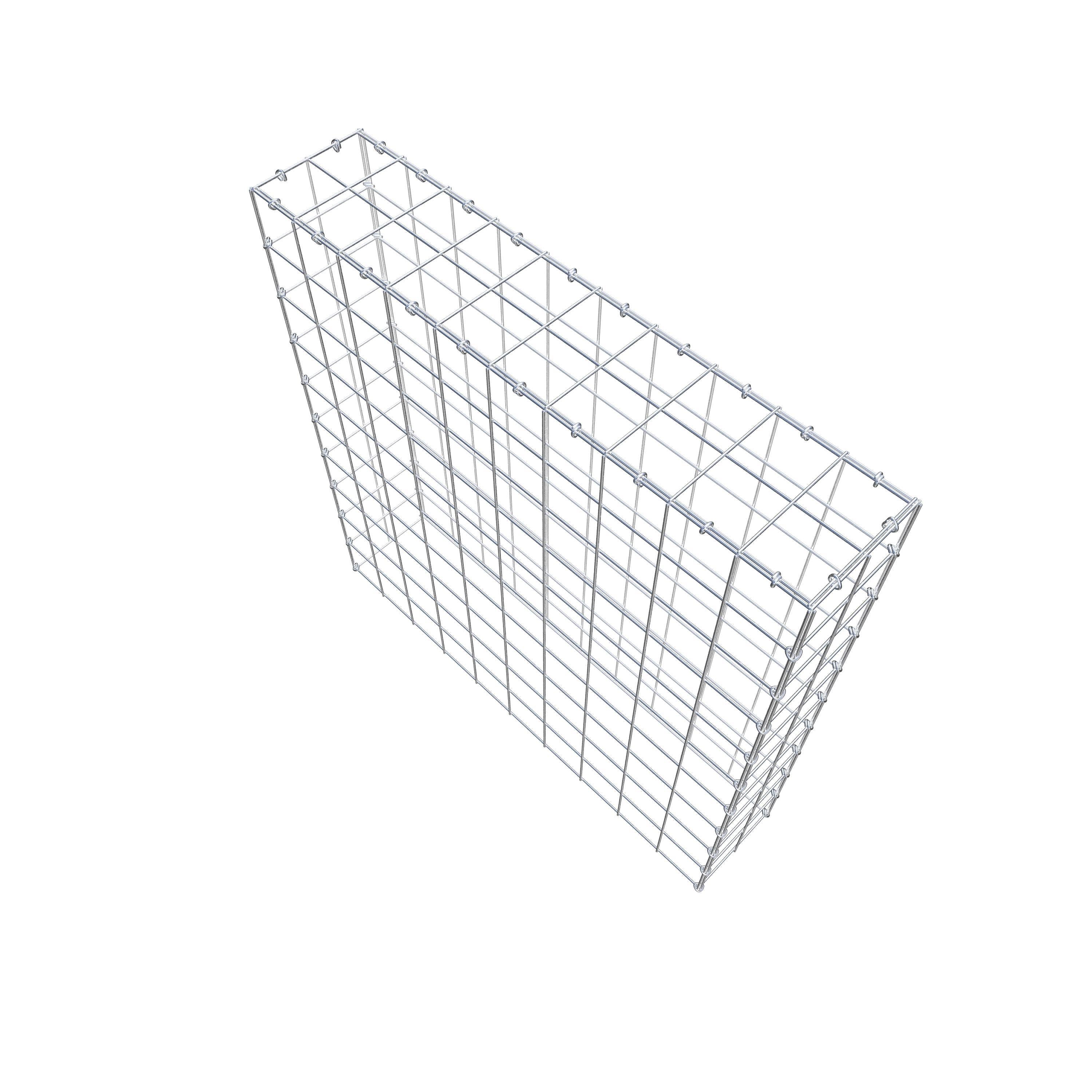 Typ 3 påbyggnadsgabion 100 cm x 100 cm x 20 cm (L x H x D), maskstorlek 10 cm x 10 cm, C-ring