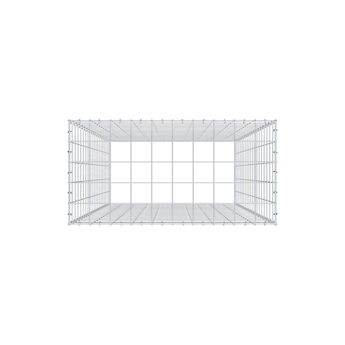 Gabião Tipo 3 200 cm x 100 cm x 50 cm (C x A x P), malhagem 10 cm x 10 cm, anel C
