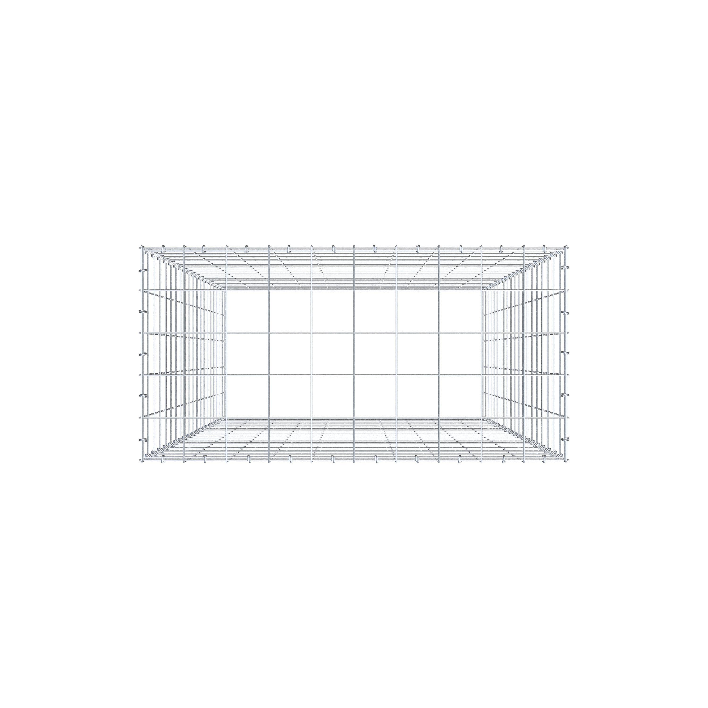 Opzetpaal type 3 200 cm x 100 cm x 50 cm (L x H x D), maaswijdte 10 cm x 10 cm, C-ring