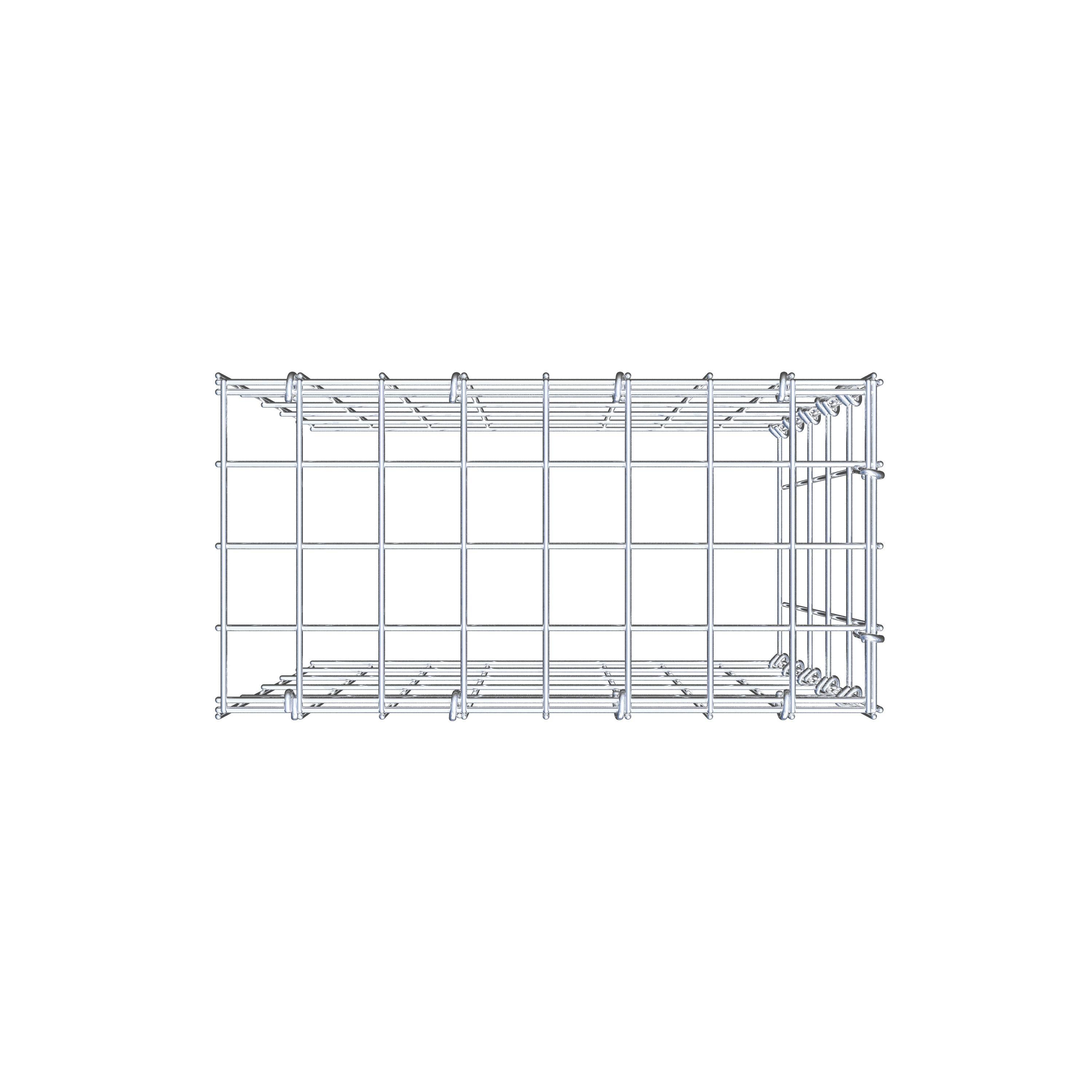 Monteret gabion type 4 50 cm x 40 cm x 20 cm (L x H x D), maskestørrelse 5 cm x 10 cm, C-ring