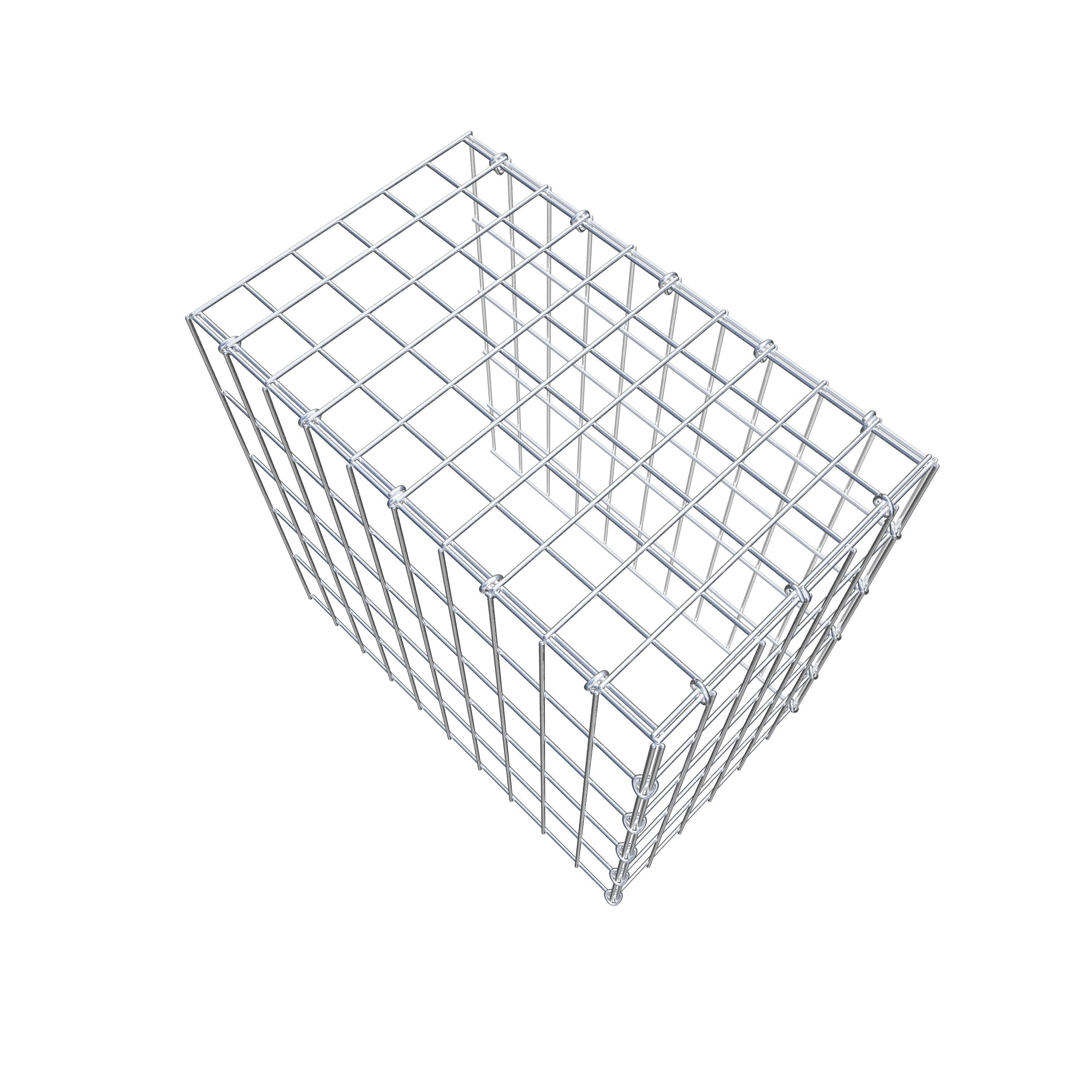 Mounted gabion type 4 50 cm x 50 cm x 30 cm (L x H x D), mesh size 5 cm x 10 cm, C-ring