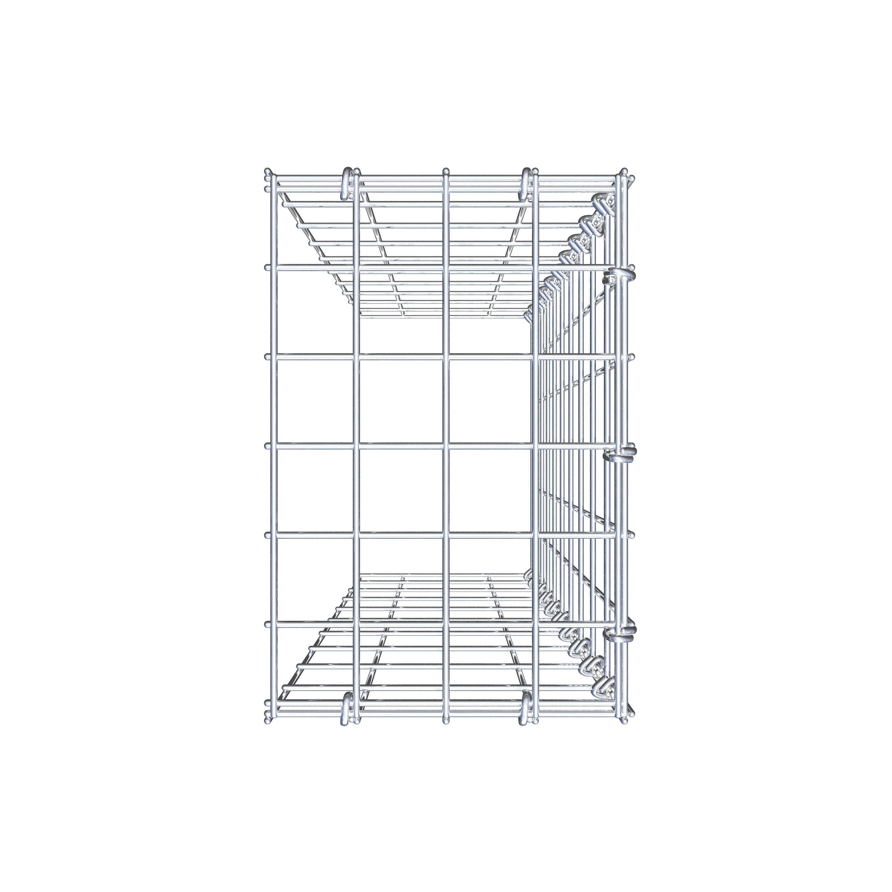 Fästbar gabion typ 4 100 cm x 20 cm x 30 cm (L x H x D), maskstorlek 5 cm x 10 cm, C-ring