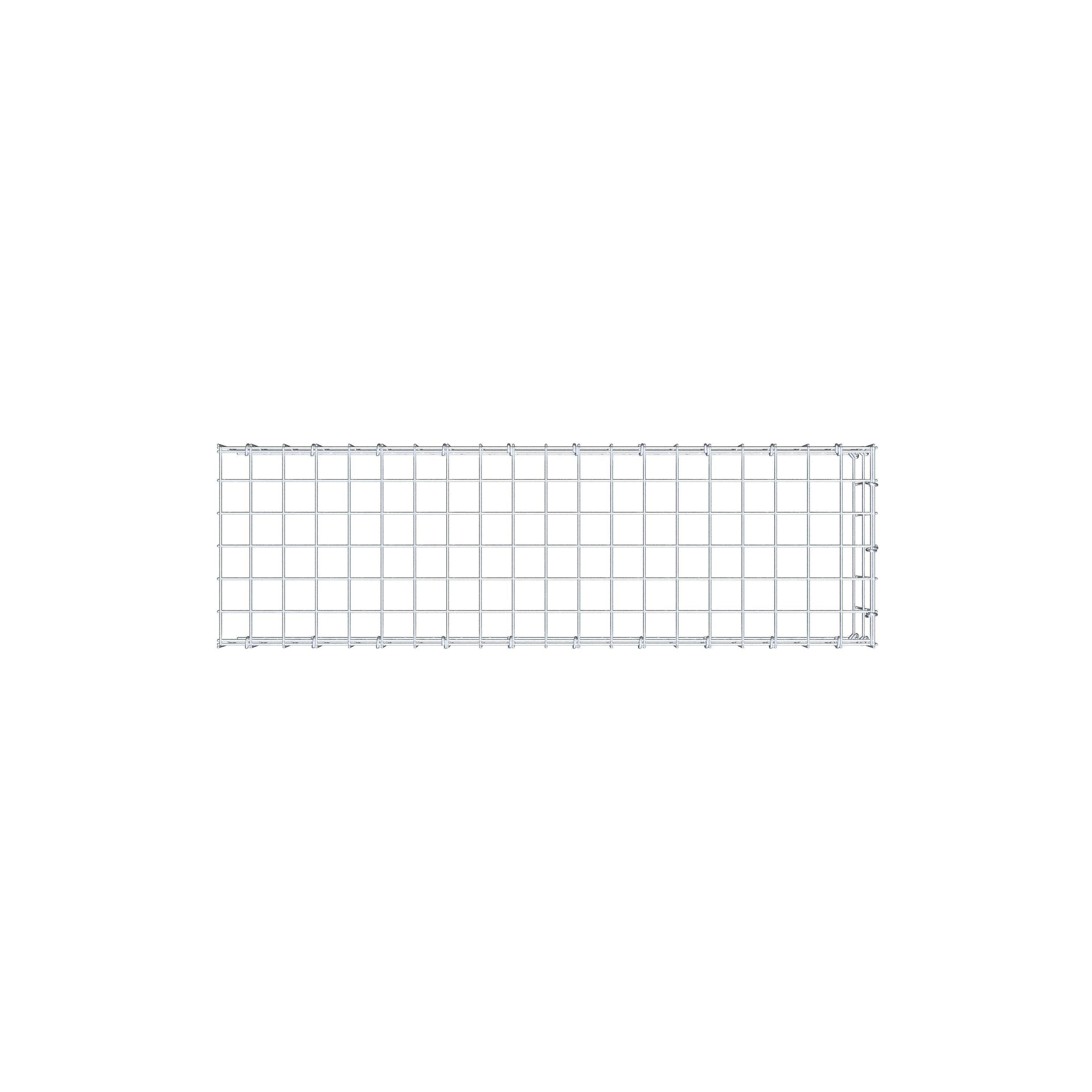 Fästbar gabion typ 4 100 cm x 20 cm x 30 cm (L x H x D), maskstorlek 5 cm x 10 cm, C-ring