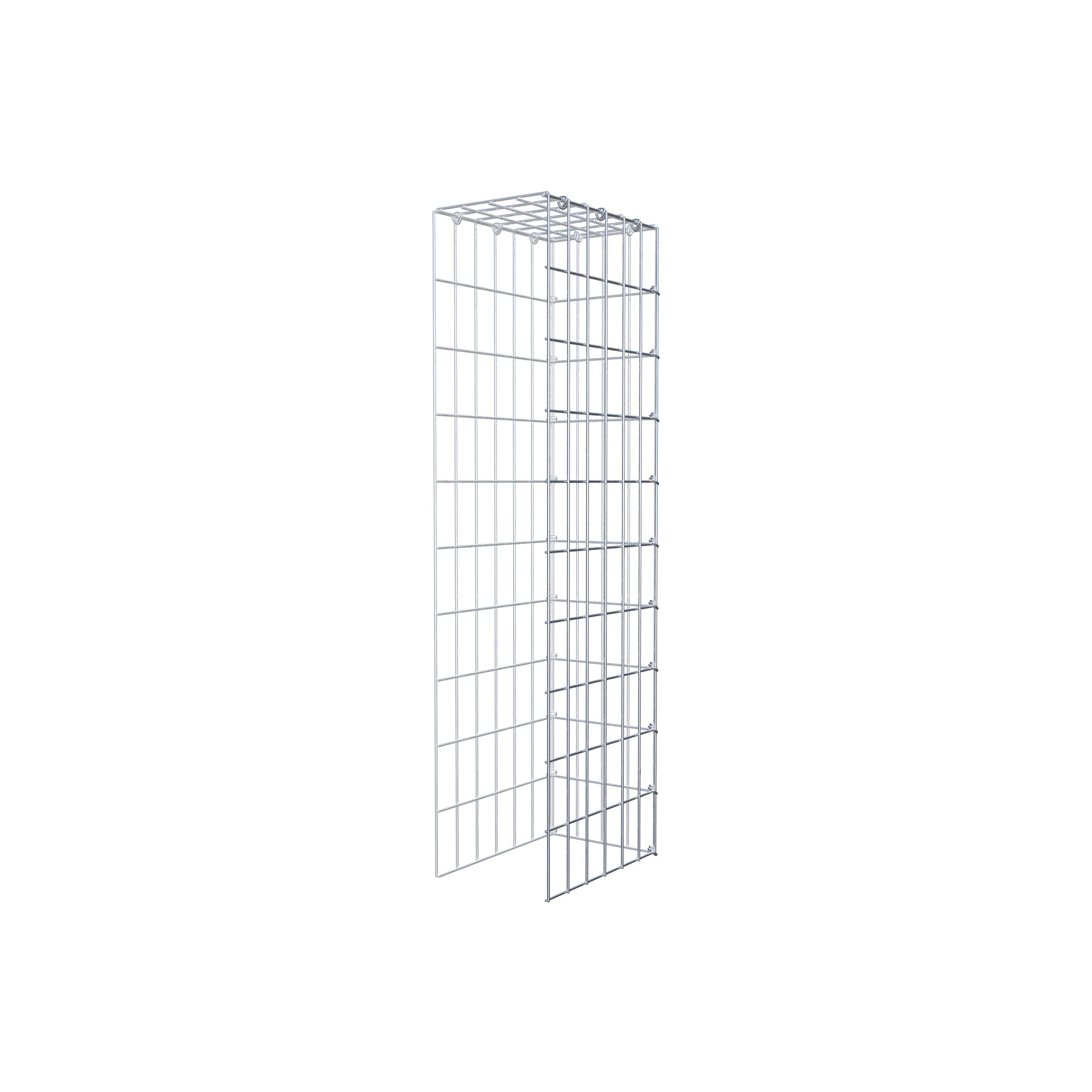 Typ 4 påbyggnadsgabion 100 cm x 30 cm x 20 cm (L x H x D), maskstorlek 5 cm x 10 cm, C-ring