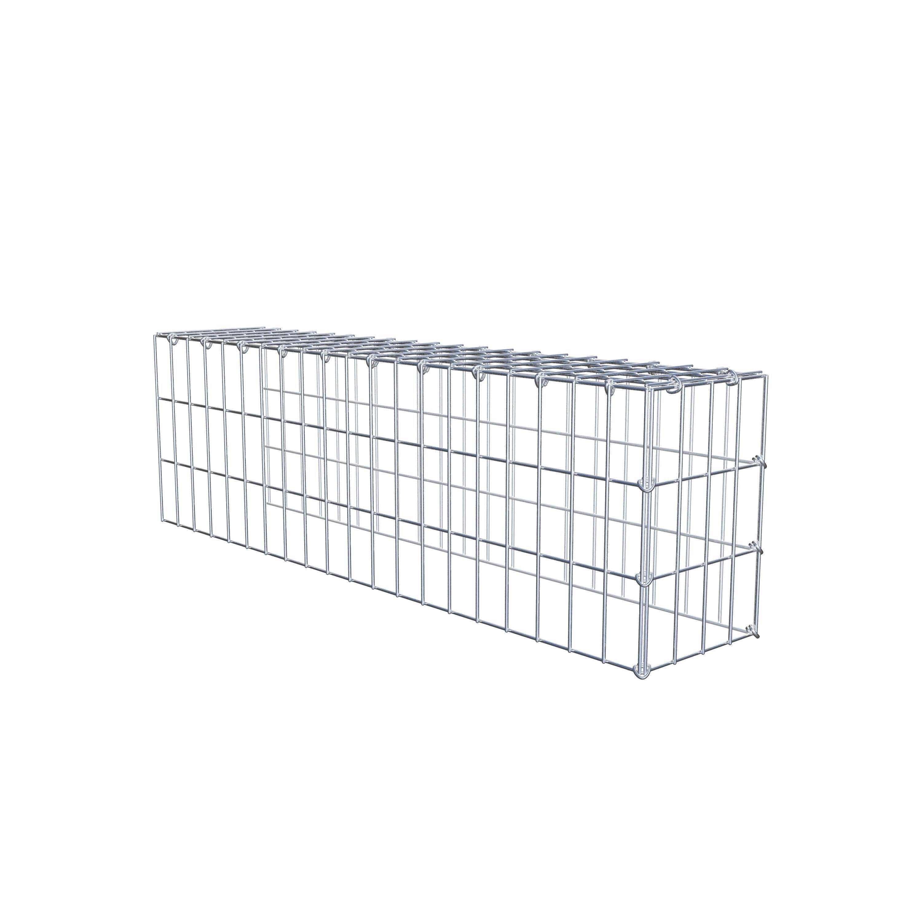 Typ 4 påbyggnadsgabion 100 cm x 30 cm x 20 cm (L x H x D), maskstorlek 5 cm x 10 cm, C-ring