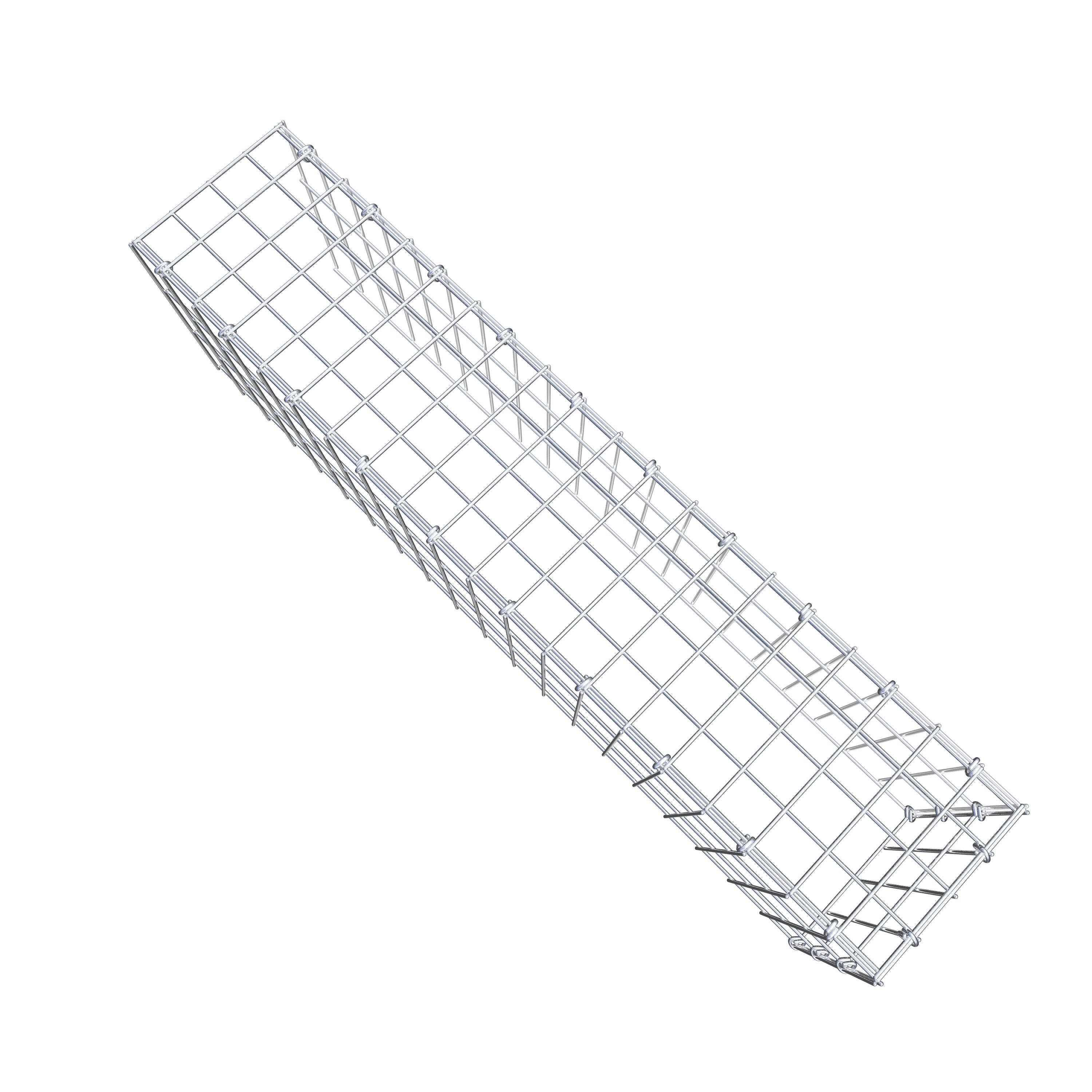 Typ 4 påbyggnadsgabion 100 cm x 30 cm x 20 cm (L x H x D), maskstorlek 5 cm x 10 cm, C-ring