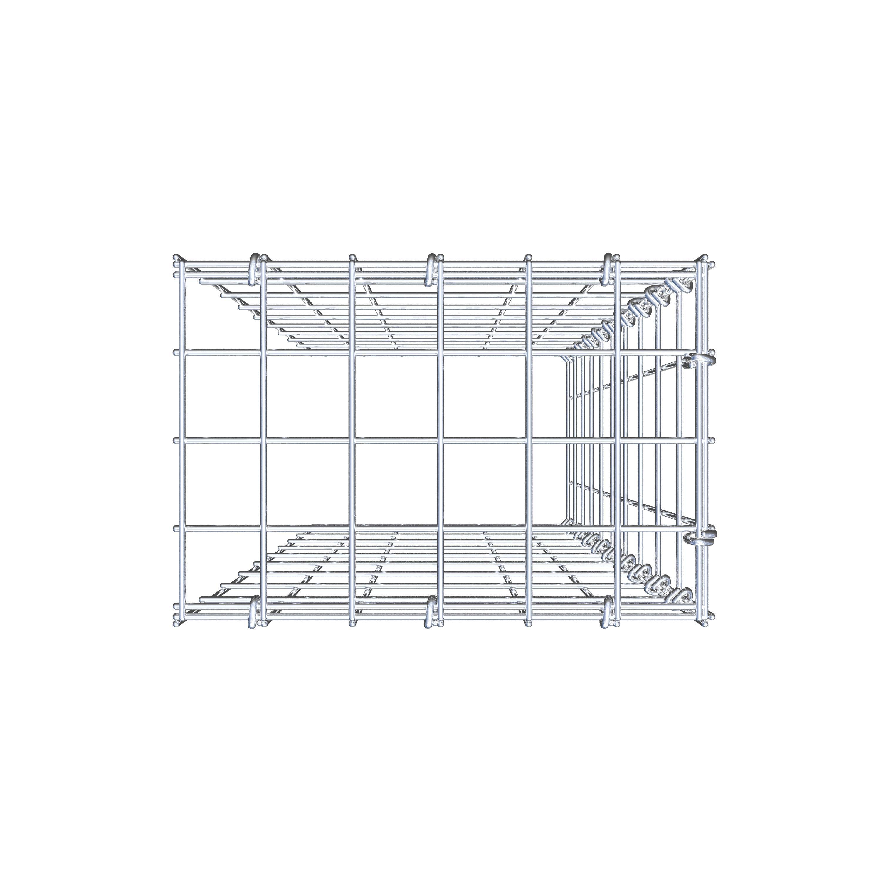 Typ 4 påbyggnadsgabion 100 cm x 30 cm x 20 cm (L x H x D), maskstorlek 5 cm x 10 cm, C-ring