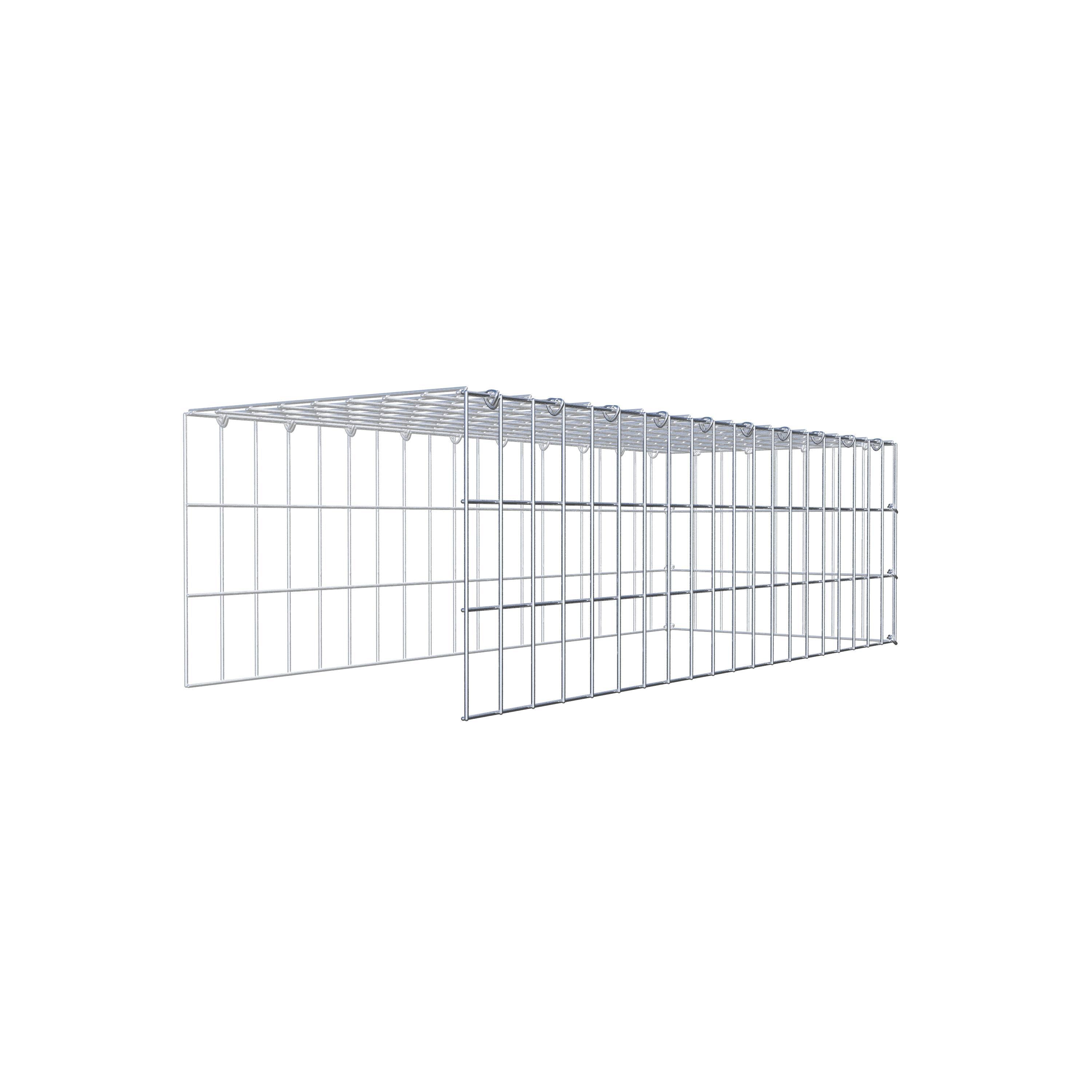 Typ 4 påbyggnadsgabion 100 cm x 30 cm x 40 cm (L x H x D), maskstorlek 5 cm x 10 cm, C-ring