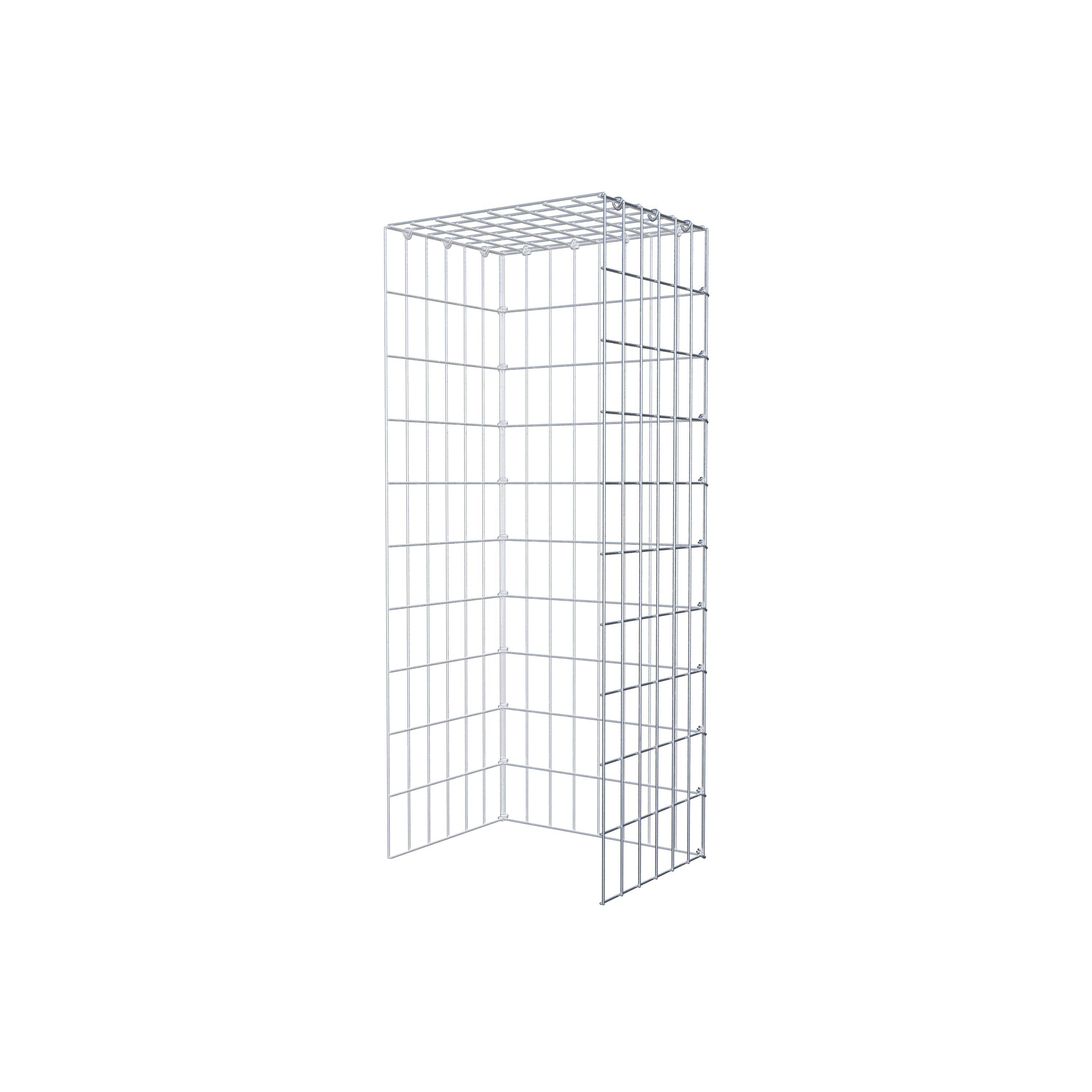 Typ 4 påbyggnadsgabion 100 cm x 30 cm x 40 cm (L x H x D), maskstorlek 5 cm x 10 cm, C-ring