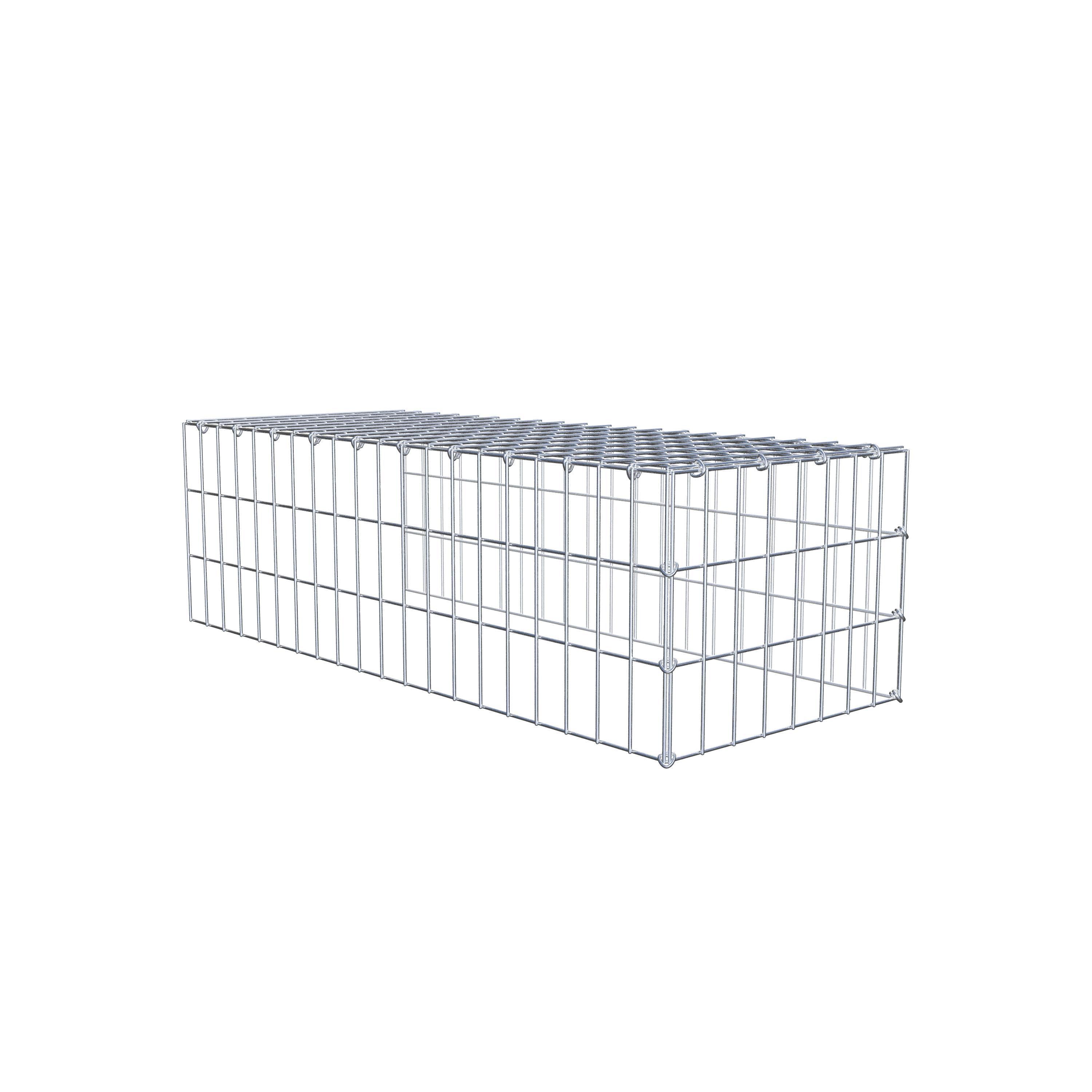 Typ 4 påbyggnadsgabion 100 cm x 30 cm x 40 cm (L x H x D), maskstorlek 5 cm x 10 cm, C-ring