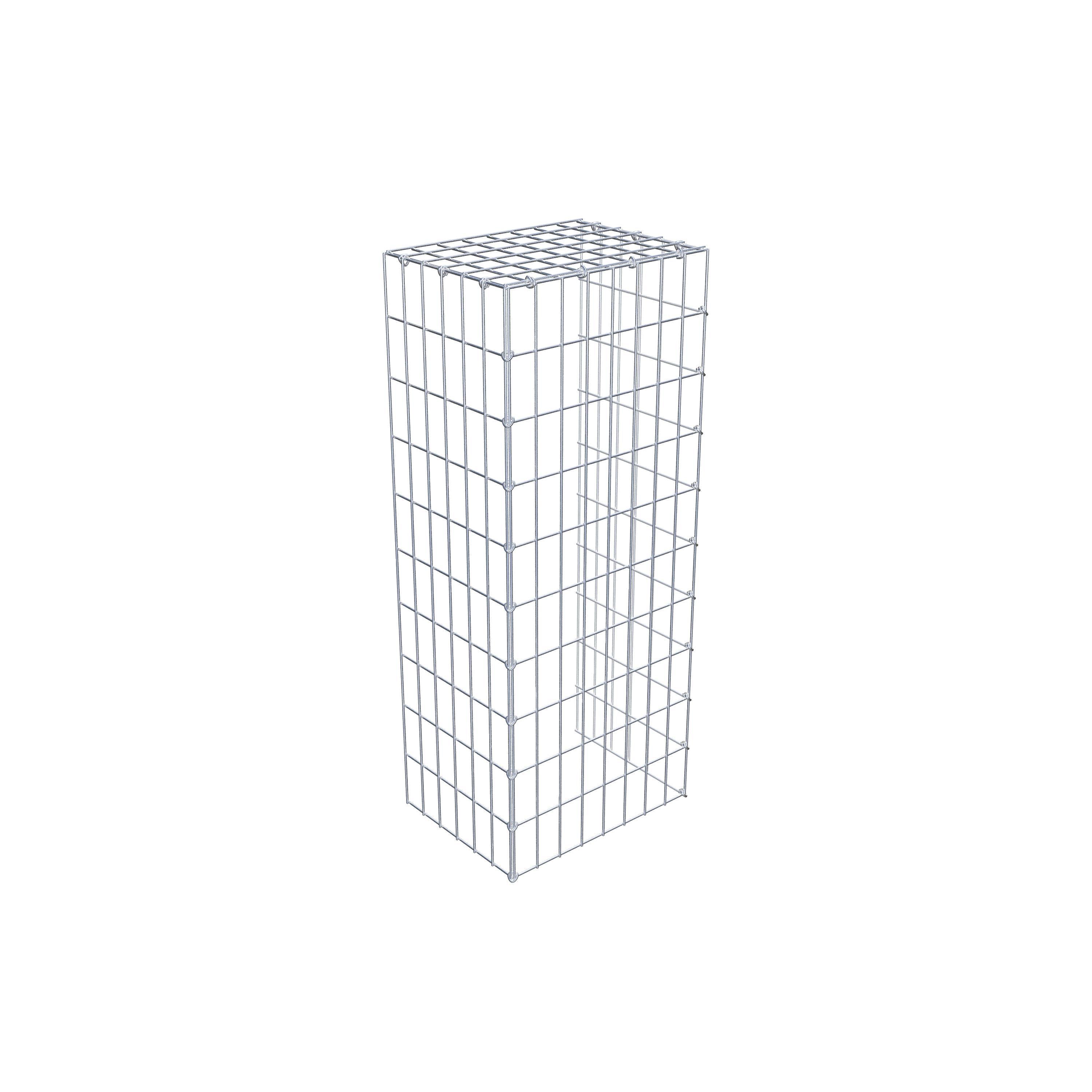 Typ 4 påbyggnadsgabion 100 cm x 30 cm x 40 cm (L x H x D), maskstorlek 5 cm x 10 cm, C-ring