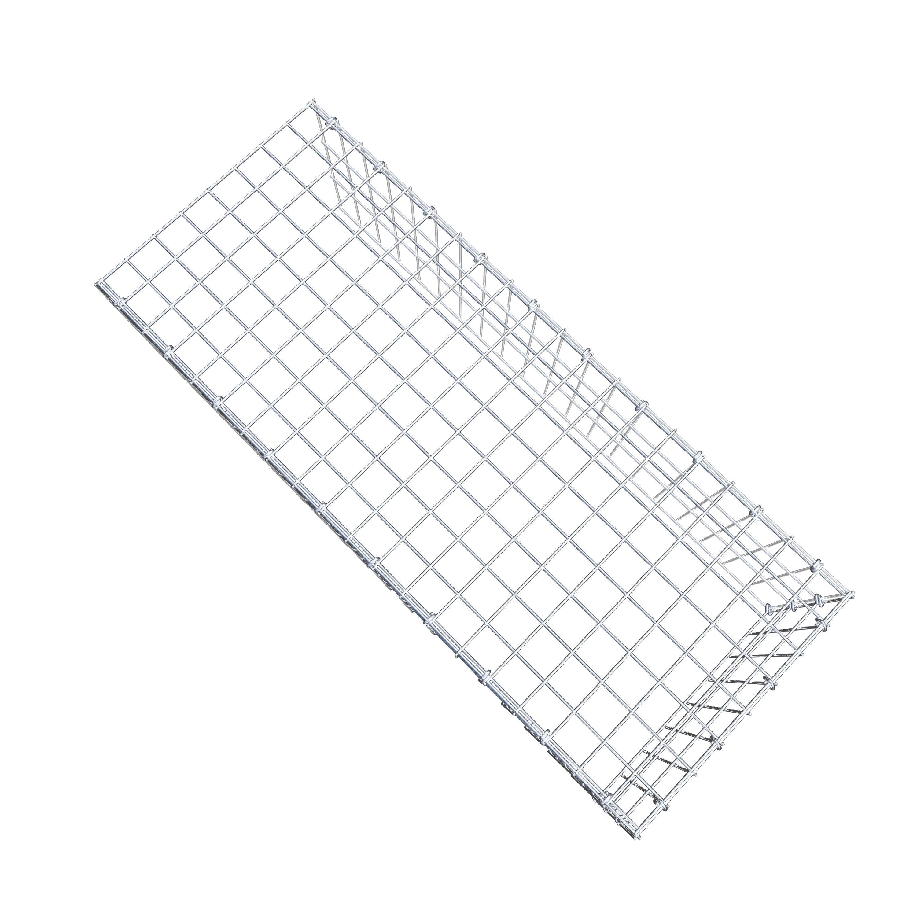 Typ 4 påbyggnadsgabion 100 cm x 30 cm x 40 cm (L x H x D), maskstorlek 5 cm x 10 cm, C-ring