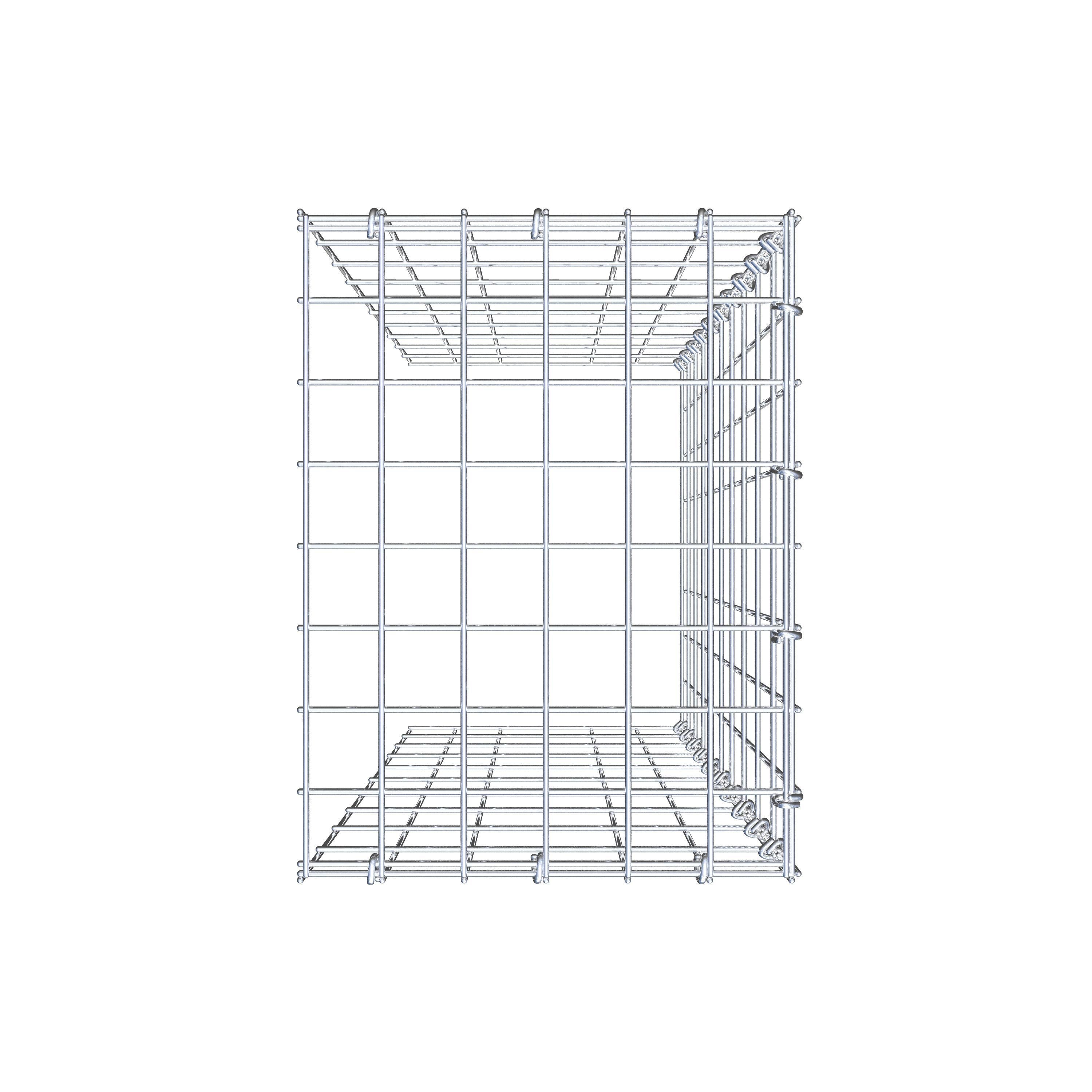 Typ 4 påbyggnadsgabion 100 cm x 30 cm x 40 cm (L x H x D), maskstorlek 5 cm x 10 cm, C-ring