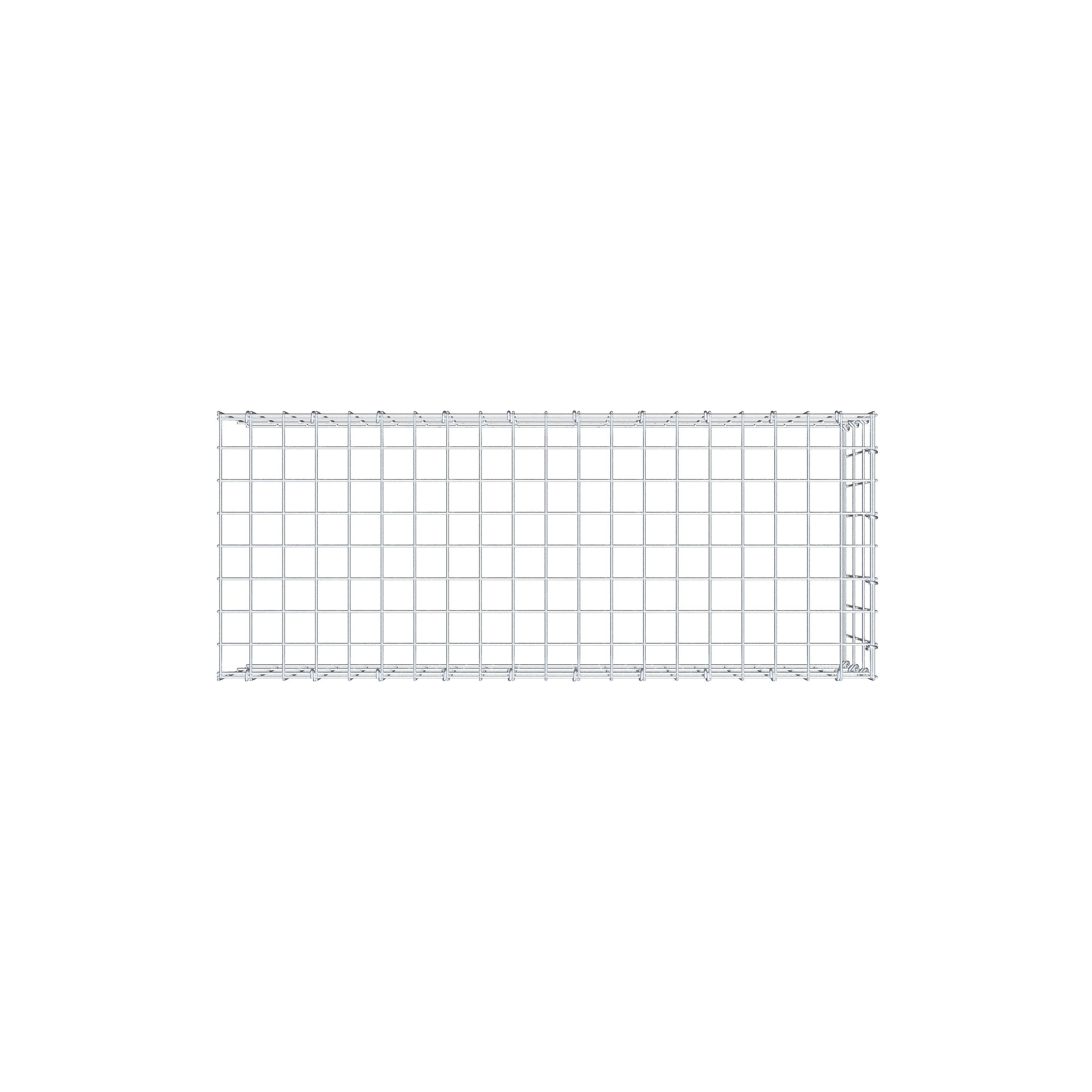 Typ 4 påbyggnadsgabion 100 cm x 30 cm x 40 cm (L x H x D), maskstorlek 5 cm x 10 cm, C-ring