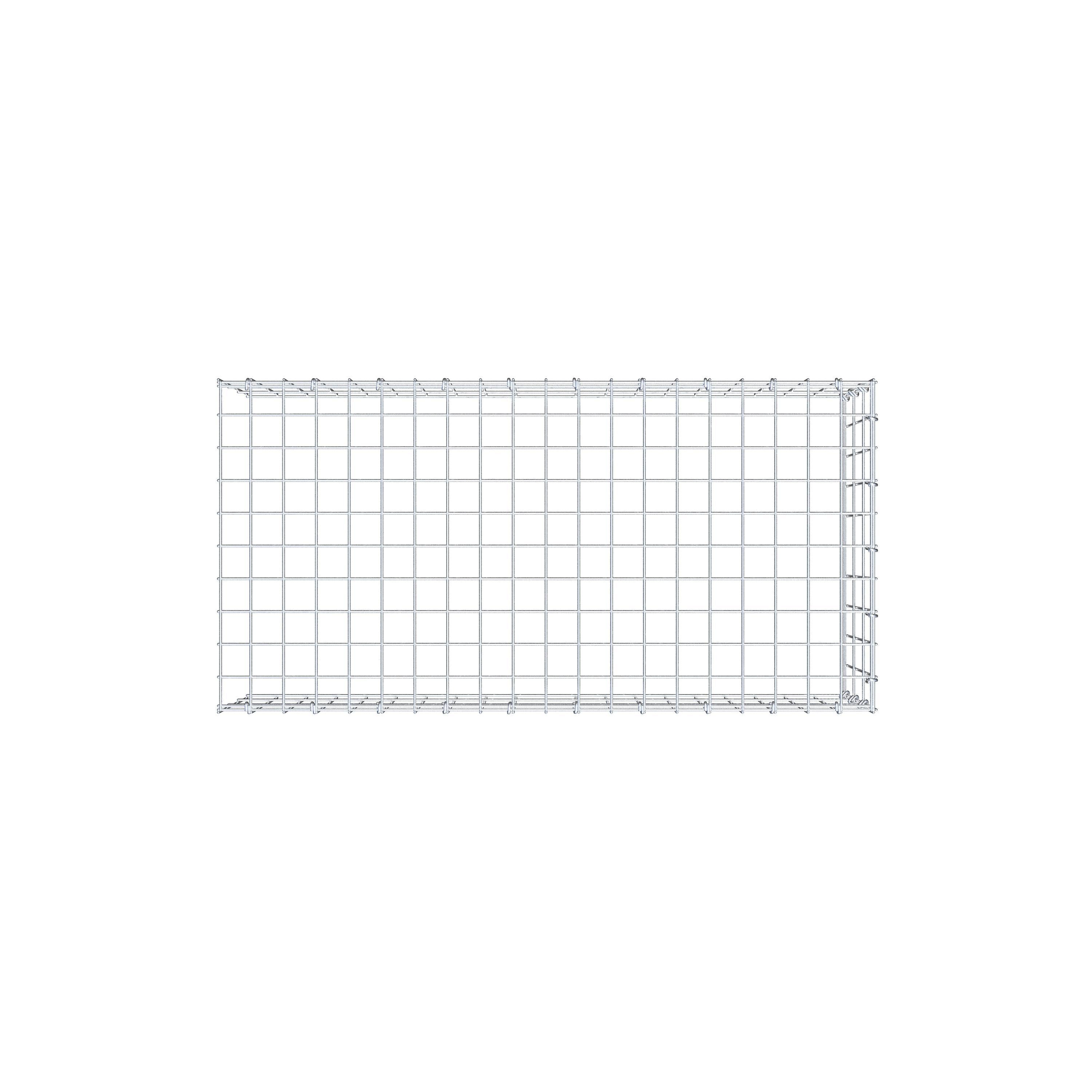 Mounted gabion type 4 100 cm x 30 cm x 50 cm (L x H x D), mesh size 5 cm x 10 cm, C-ring