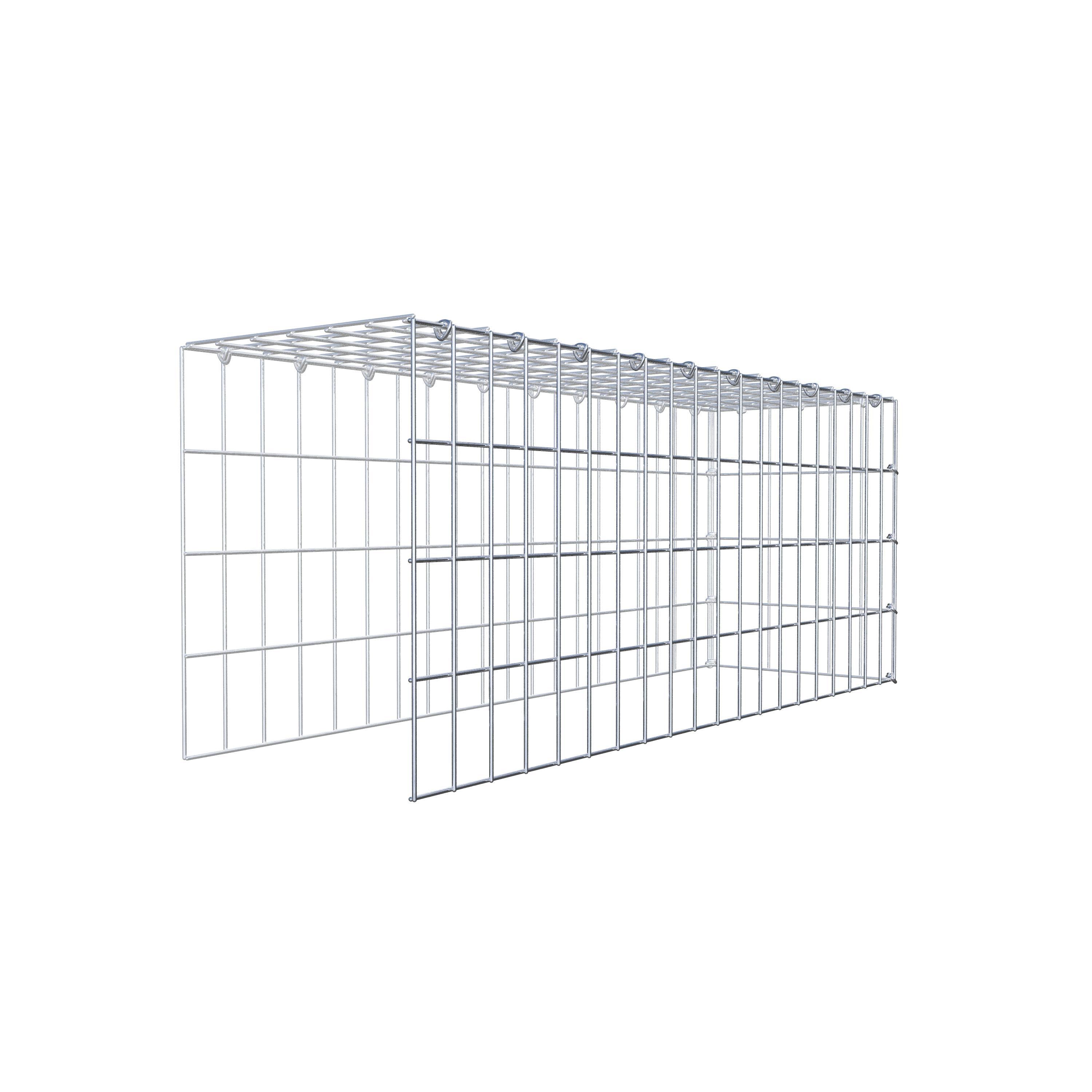 Typ 4 påbyggnadsgabion 100 cm x 40 cm x 30 cm (L x H x D), maskstorlek 5 cm x 10 cm, C-ring