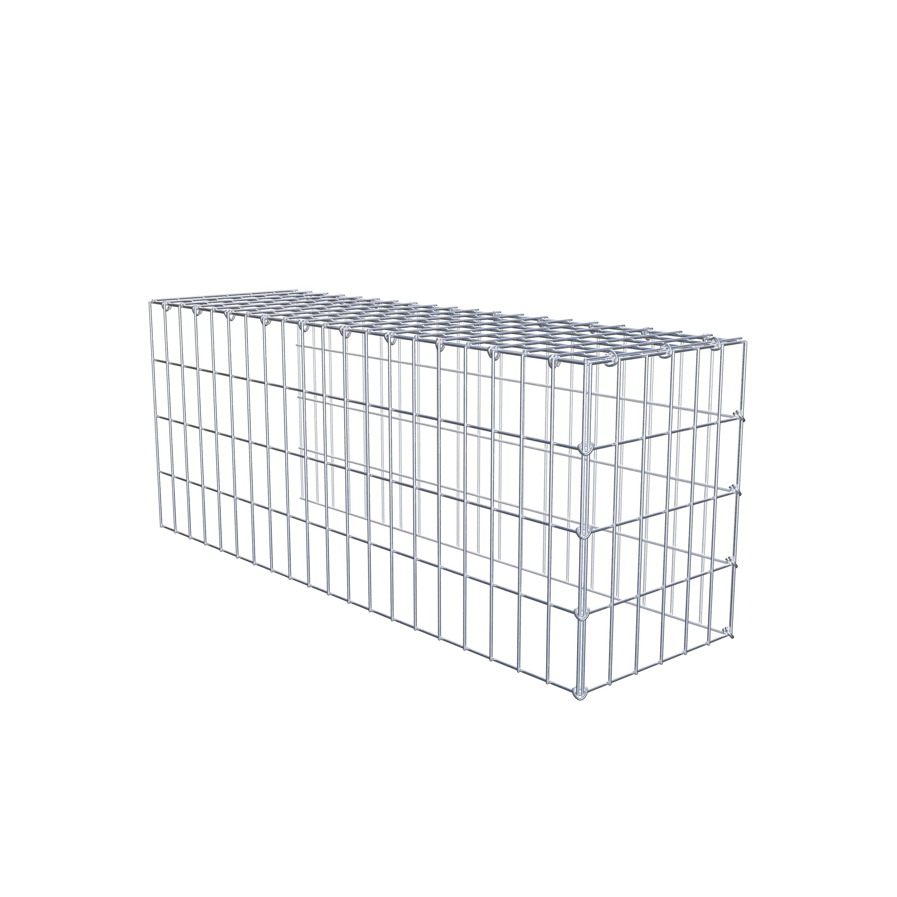 Typ 4 påbyggnadsgabion 100 cm x 40 cm x 30 cm (L x H x D), maskstorlek 5 cm x 10 cm, C-ring