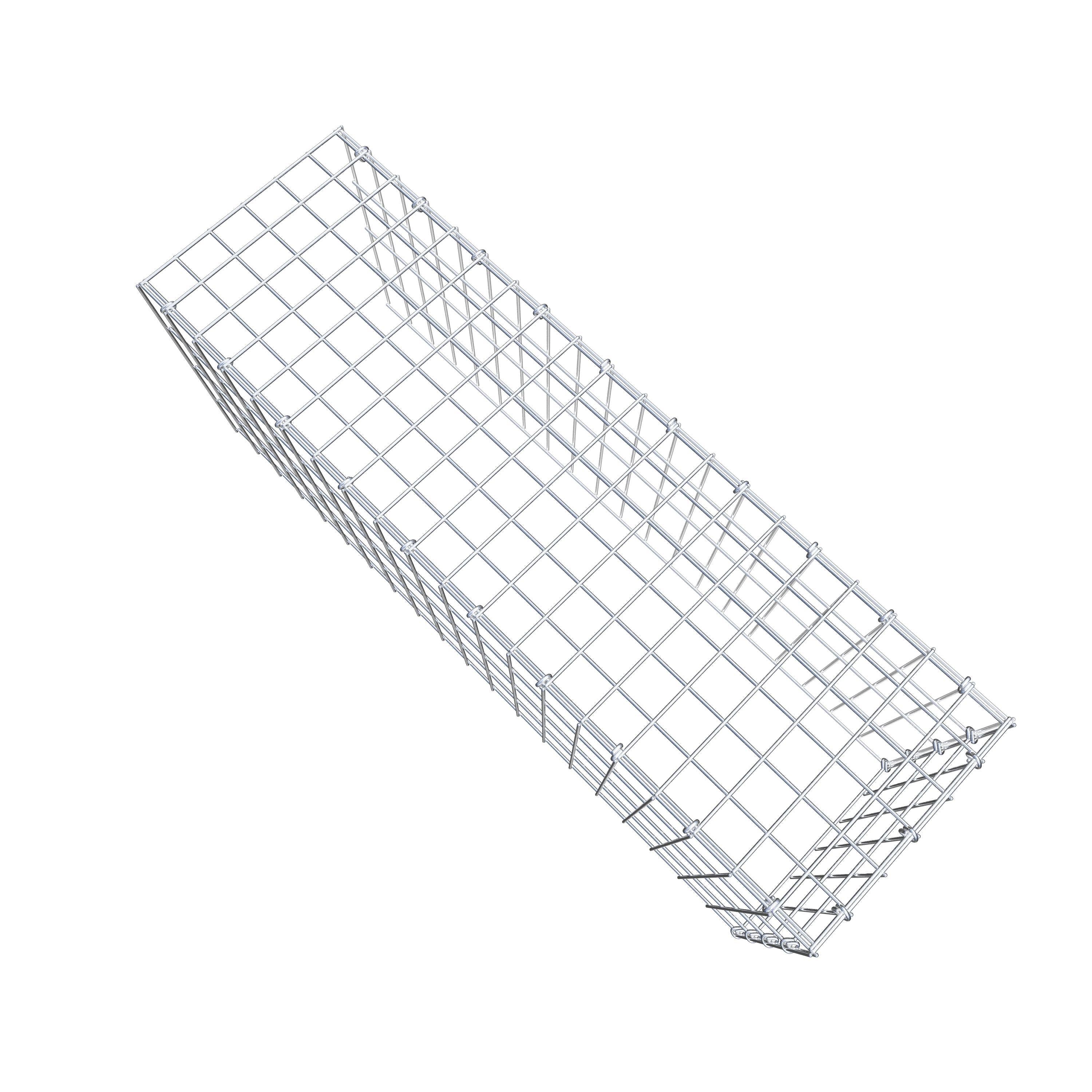 Typ 4 påbyggnadsgabion 100 cm x 40 cm x 30 cm (L x H x D), maskstorlek 5 cm x 10 cm, C-ring