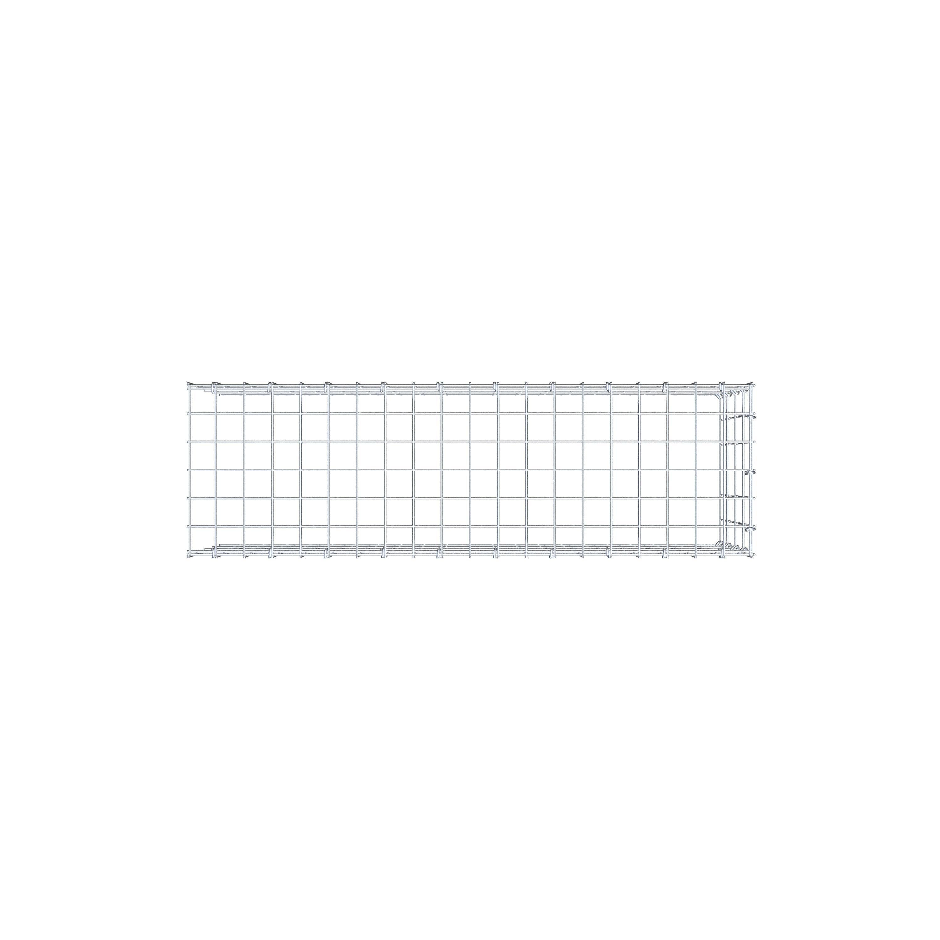 Typ 4 påbyggnadsgabion 100 cm x 40 cm x 30 cm (L x H x D), maskstorlek 5 cm x 10 cm, C-ring