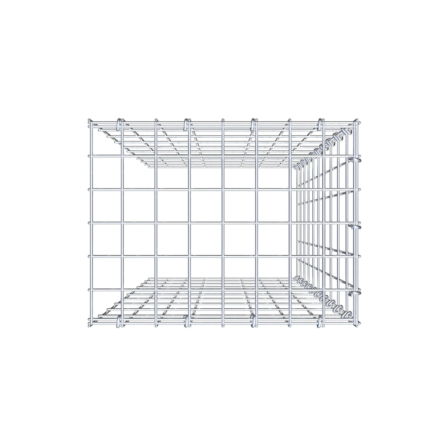 Monteret gabion type 4 100 cm x 40 cm x 30 cm (L x H x D), maskestørrelse 5 cm x 10 cm, C-ring
