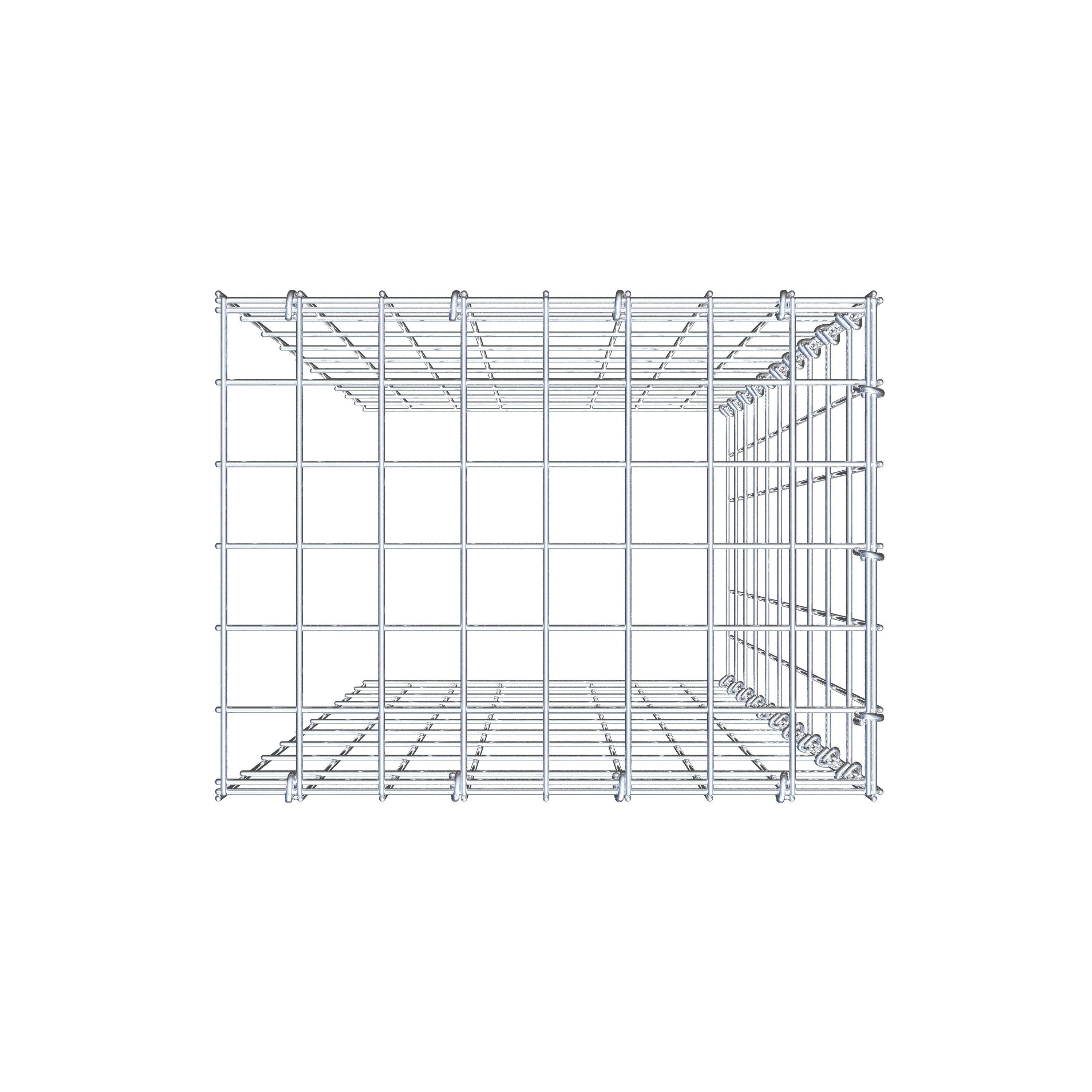 Typ 4 påbyggnadsgabion 100 cm x 40 cm x 30 cm (L x H x D), maskstorlek 5 cm x 10 cm, C-ring