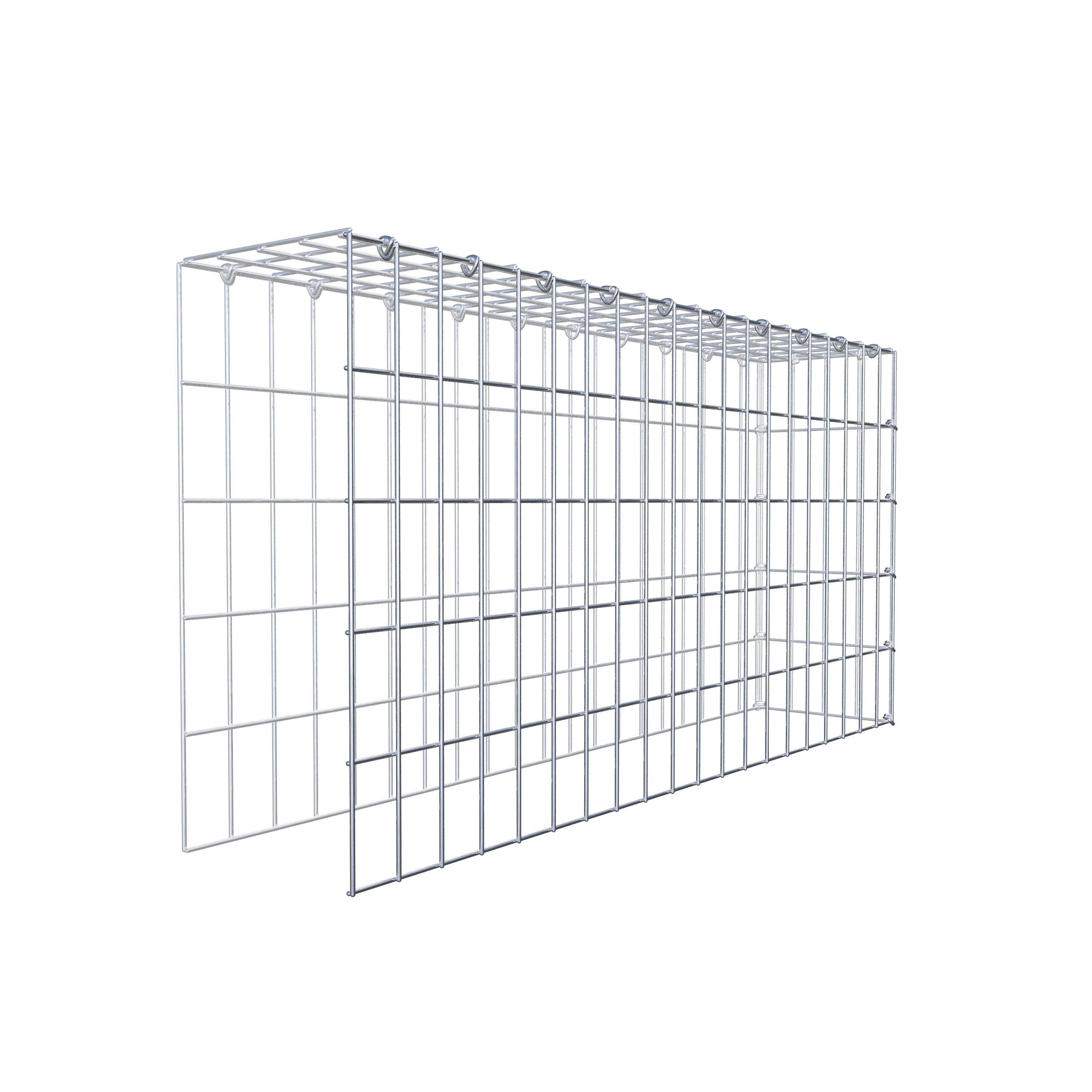 Typ 4 påbyggnadsgabion 100 cm x 50 cm x 20 cm (L x H x D), maskstorlek 5 cm x 10 cm, C-ring