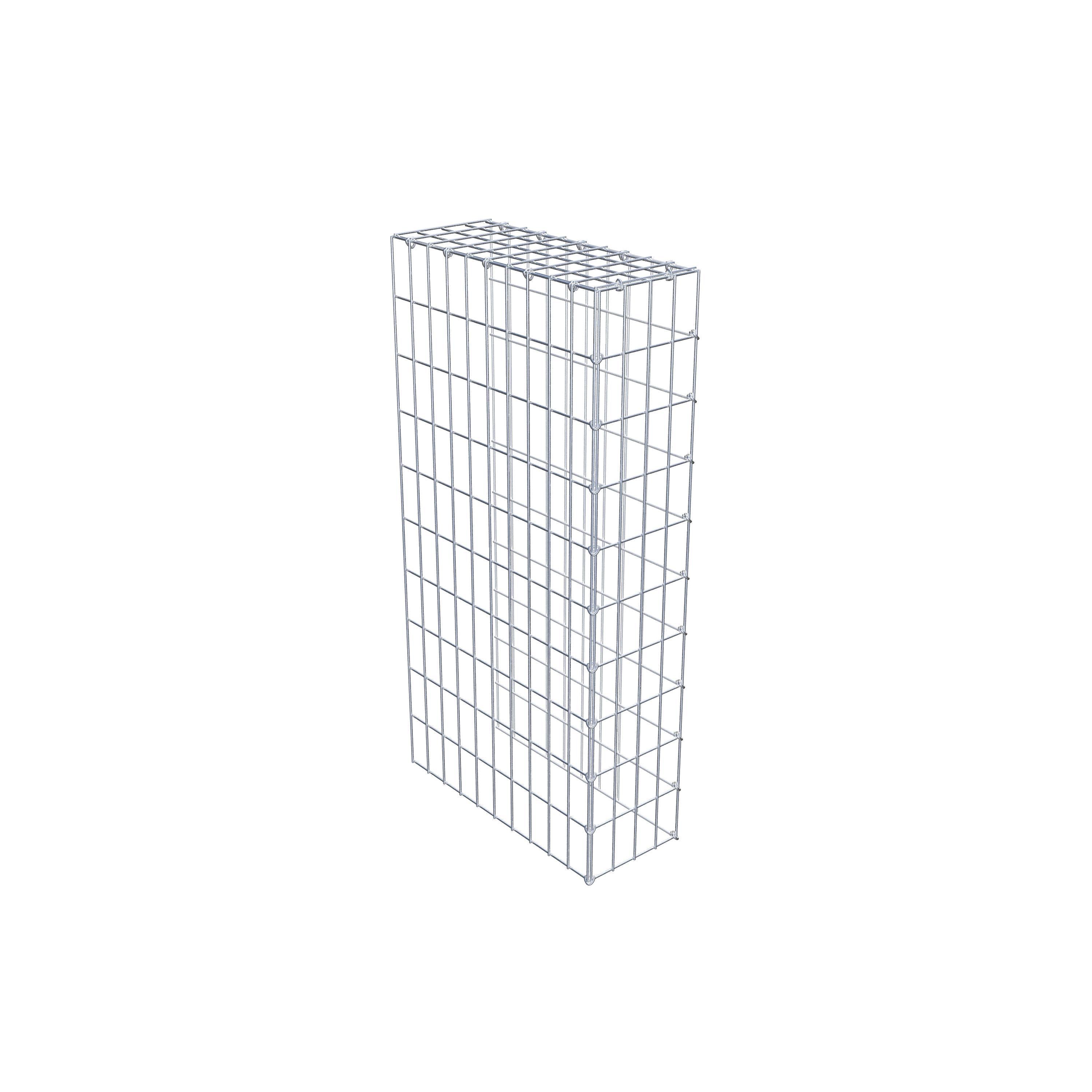 Typ 4 påbyggnadsgabion 100 cm x 50 cm x 20 cm (L x H x D), maskstorlek 5 cm x 10 cm, C-ring