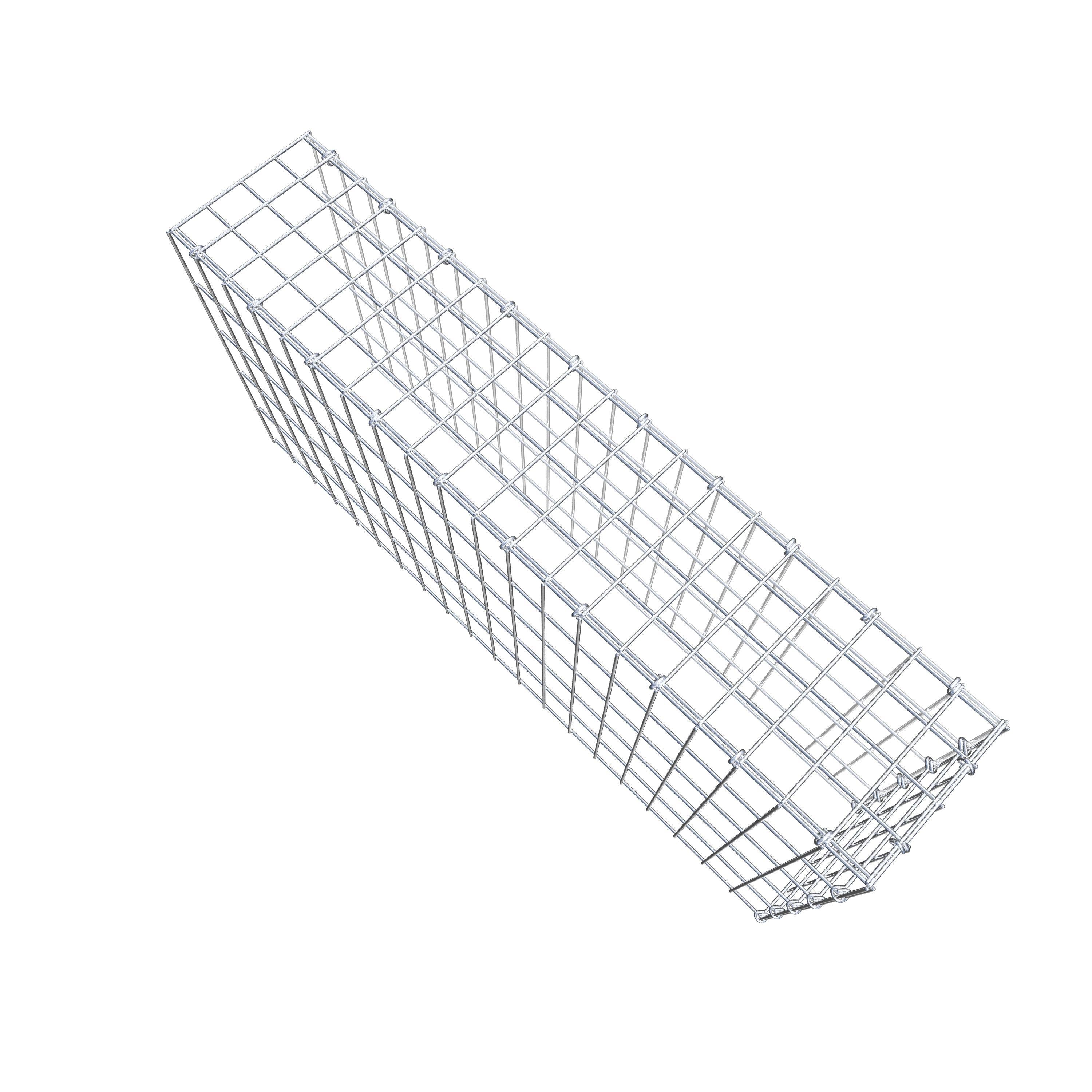 Typ 4 påbyggnadsgabion 100 cm x 50 cm x 20 cm (L x H x D), maskstorlek 5 cm x 10 cm, C-ring