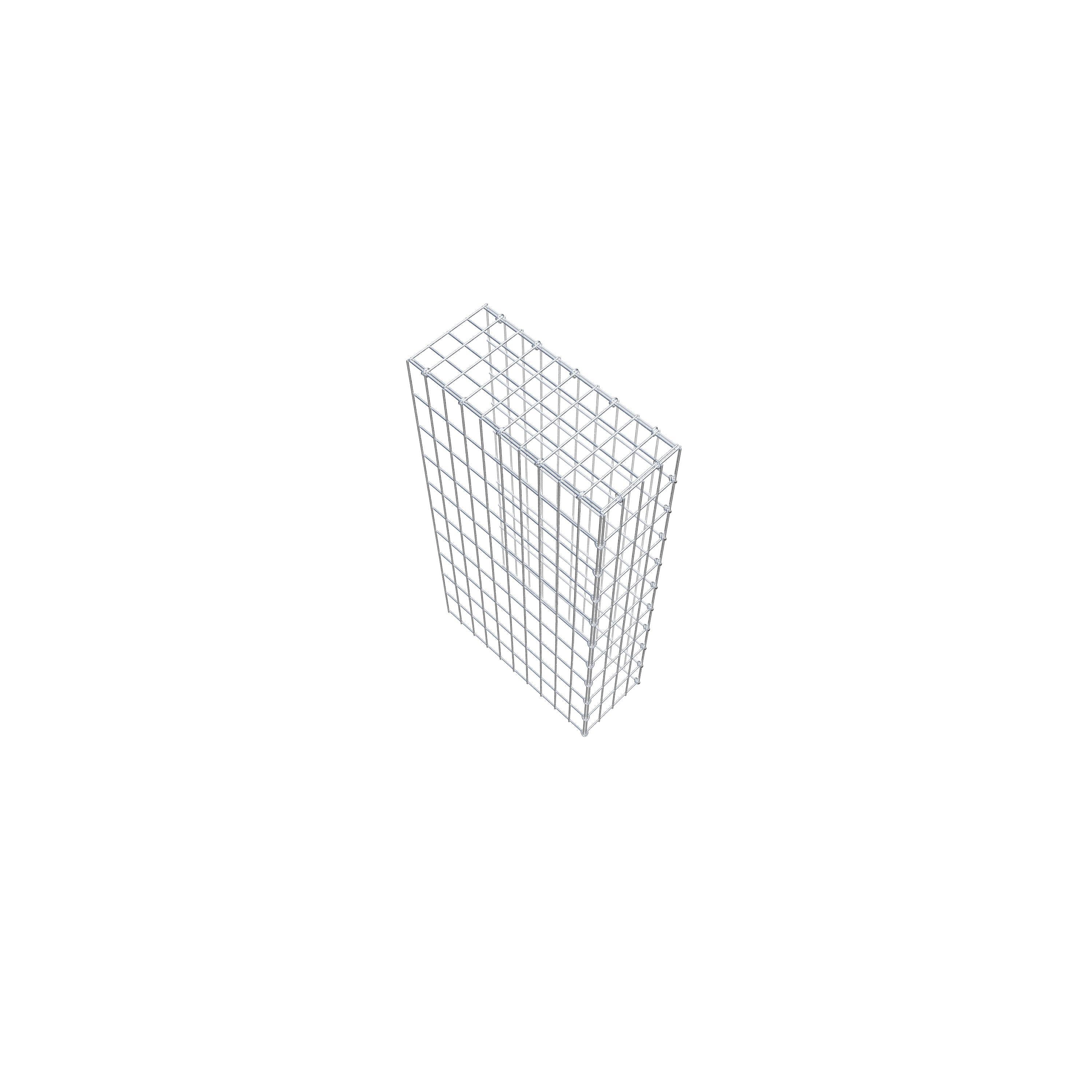 Typ 4 påbyggnadsgabion 100 cm x 50 cm x 20 cm (L x H x D), maskstorlek 5 cm x 10 cm, C-ring