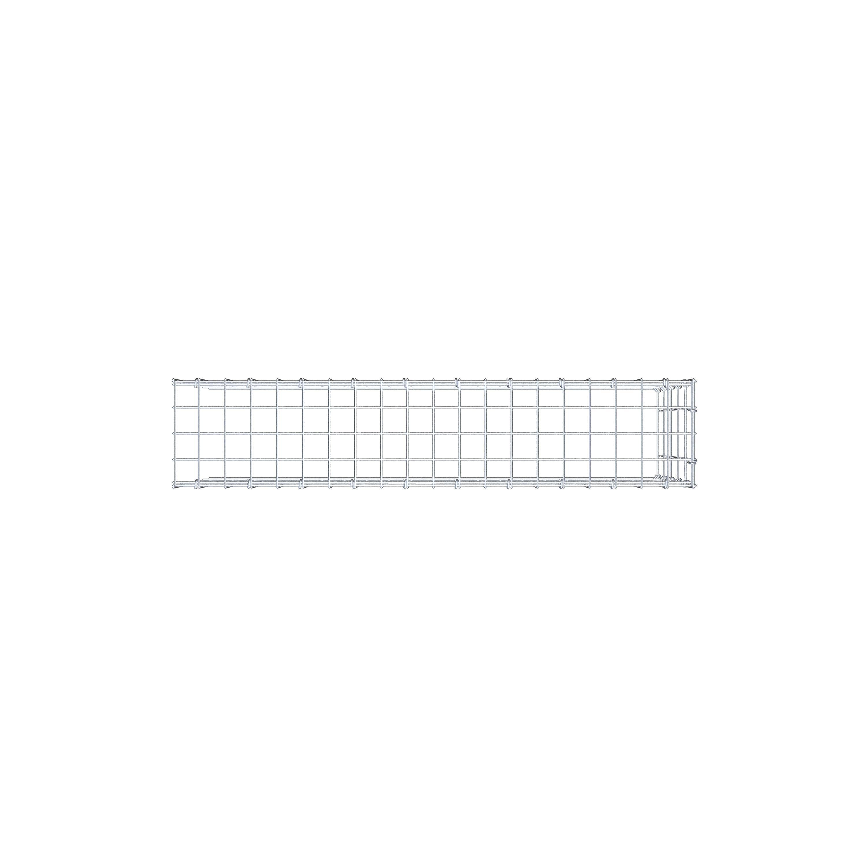 Typ 4 påbyggnadsgabion 100 cm x 50 cm x 20 cm (L x H x D), maskstorlek 5 cm x 10 cm, C-ring