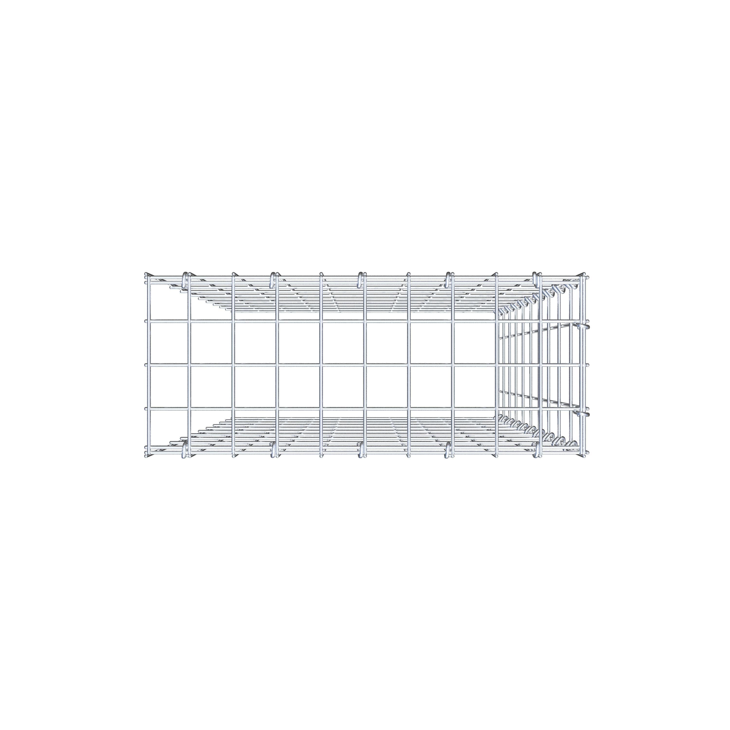 Typ 4 påbyggnadsgabion 100 cm x 50 cm x 20 cm (L x H x D), maskstorlek 5 cm x 10 cm, C-ring