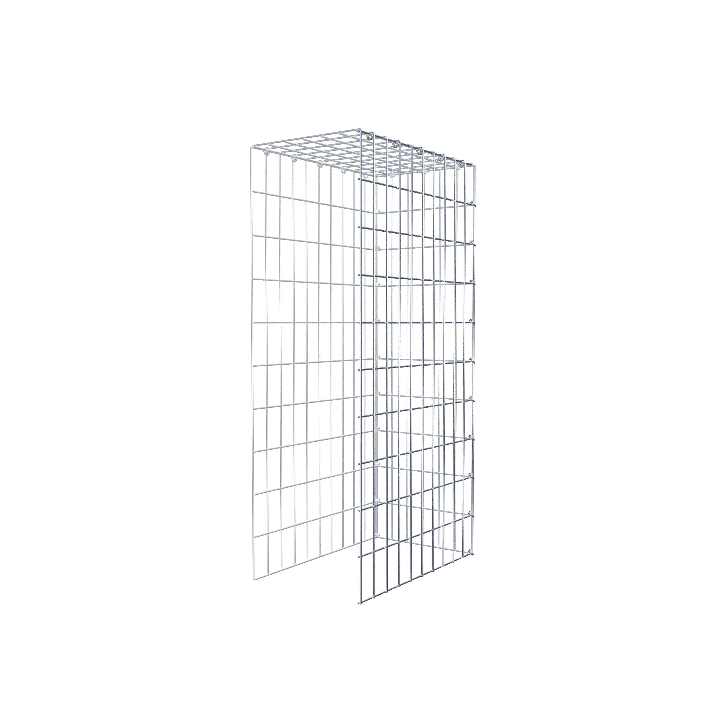 Typ 4 påbyggnadsgabion 100 cm x 50 cm x 30 cm (L x H x D), maskstorlek 5 cm x 10 cm, C-ring