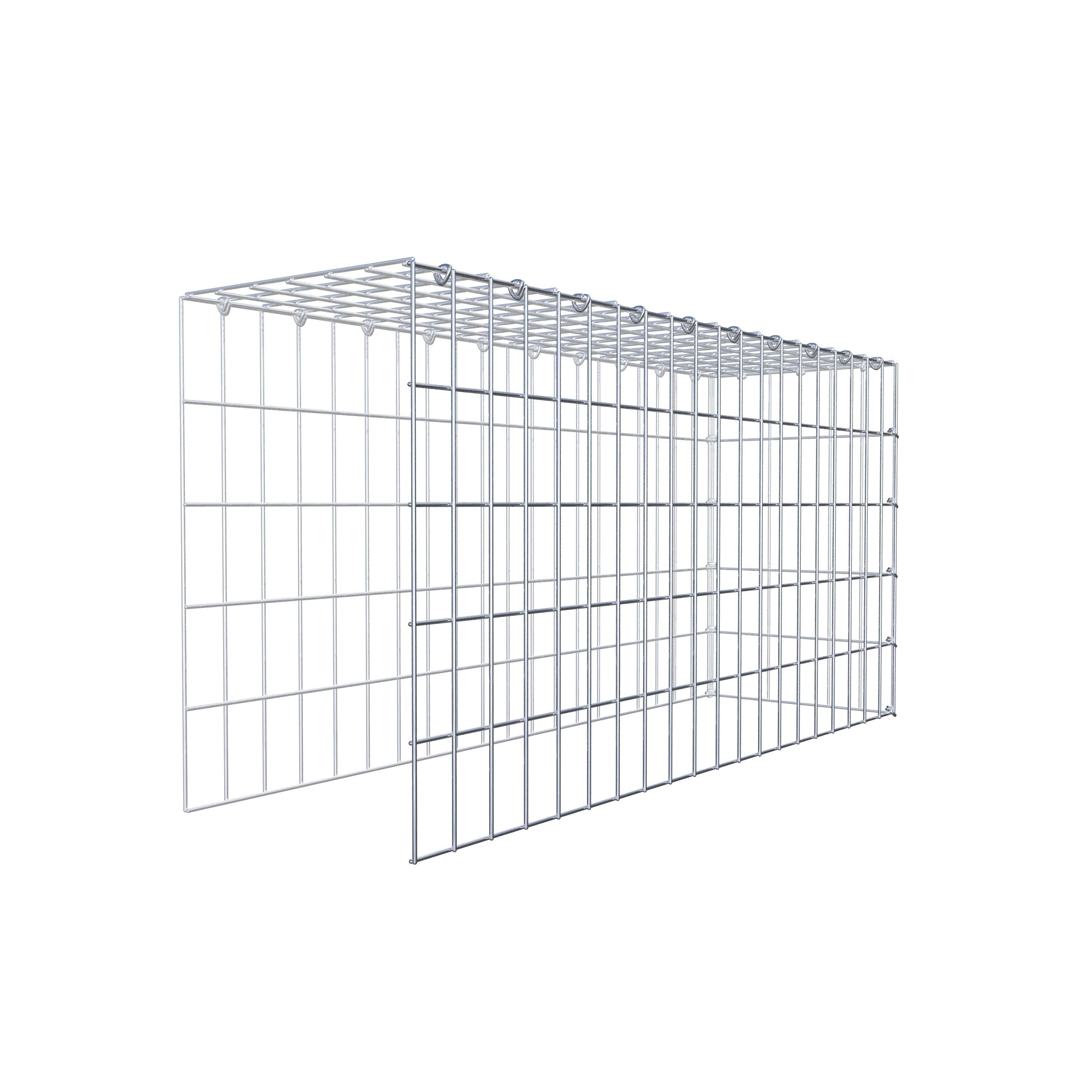 Typ 4 påbyggnadsgabion 100 cm x 50 cm x 30 cm (L x H x D), maskstorlek 5 cm x 10 cm, C-ring