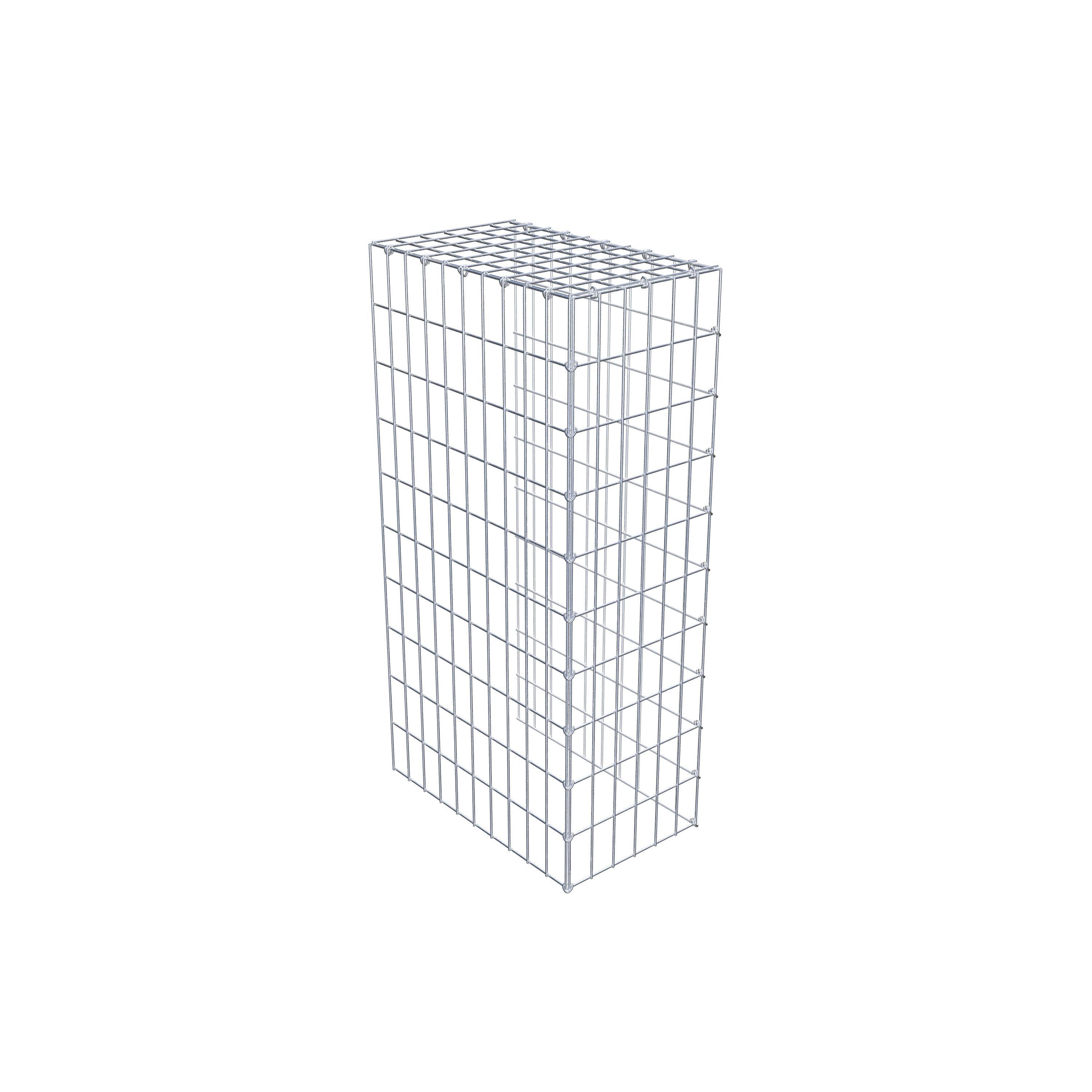 Typ 4 påbyggnadsgabion 100 cm x 50 cm x 30 cm (L x H x D), maskstorlek 5 cm x 10 cm, C-ring