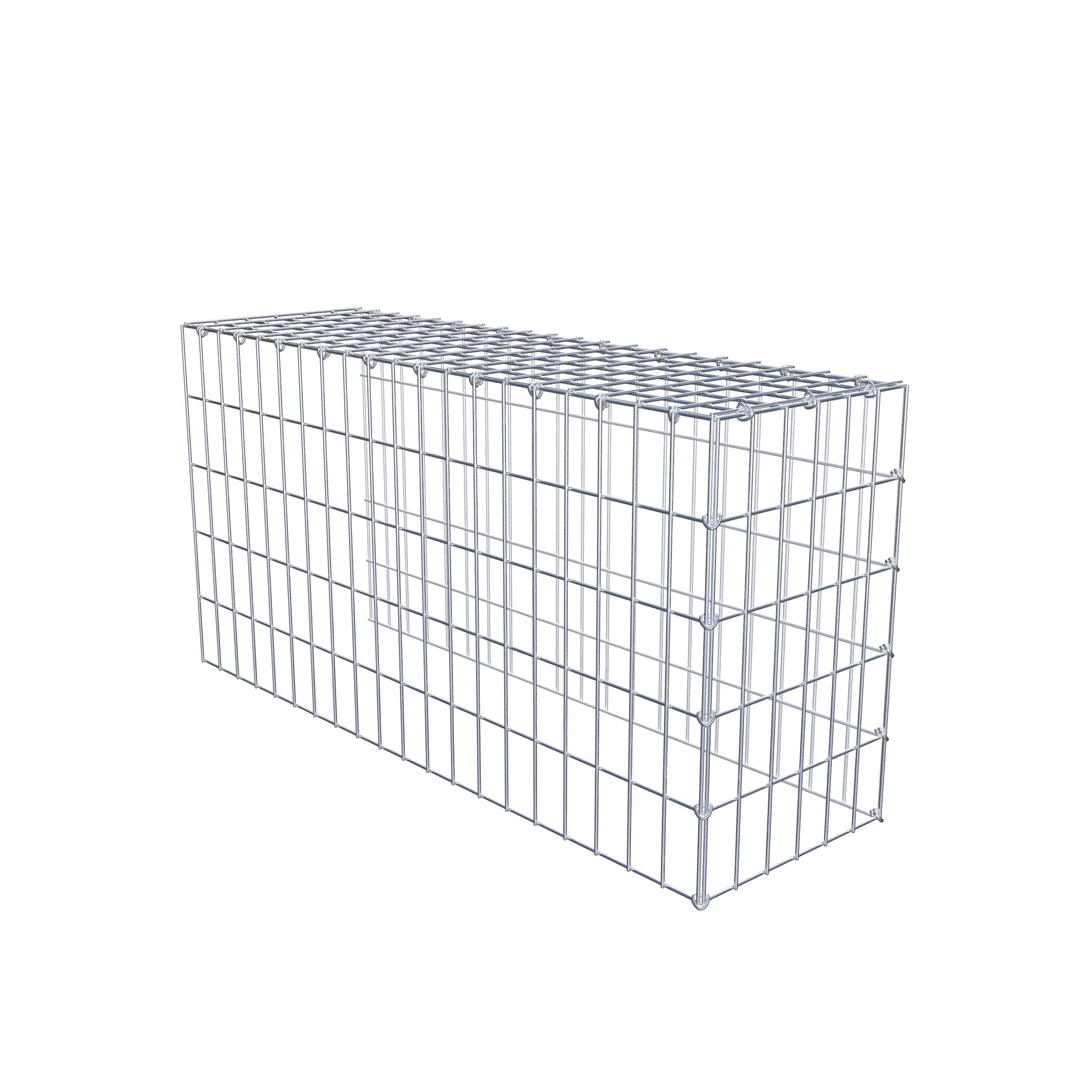 Typ 4 påbyggnadsgabion 100 cm x 50 cm x 30 cm (L x H x D), maskstorlek 5 cm x 10 cm, C-ring