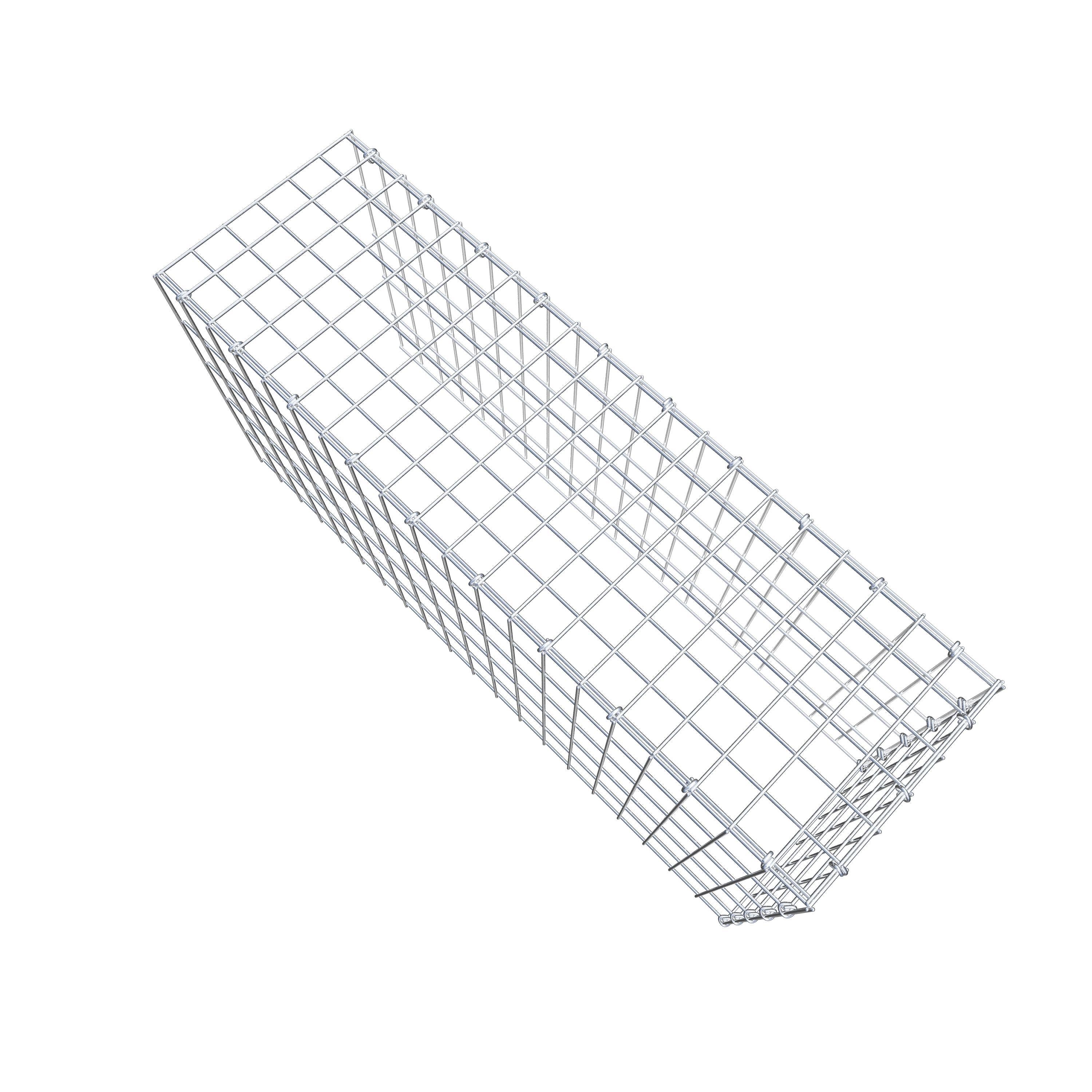 Typ 4 påbyggnadsgabion 100 cm x 50 cm x 30 cm (L x H x D), maskstorlek 5 cm x 10 cm, C-ring