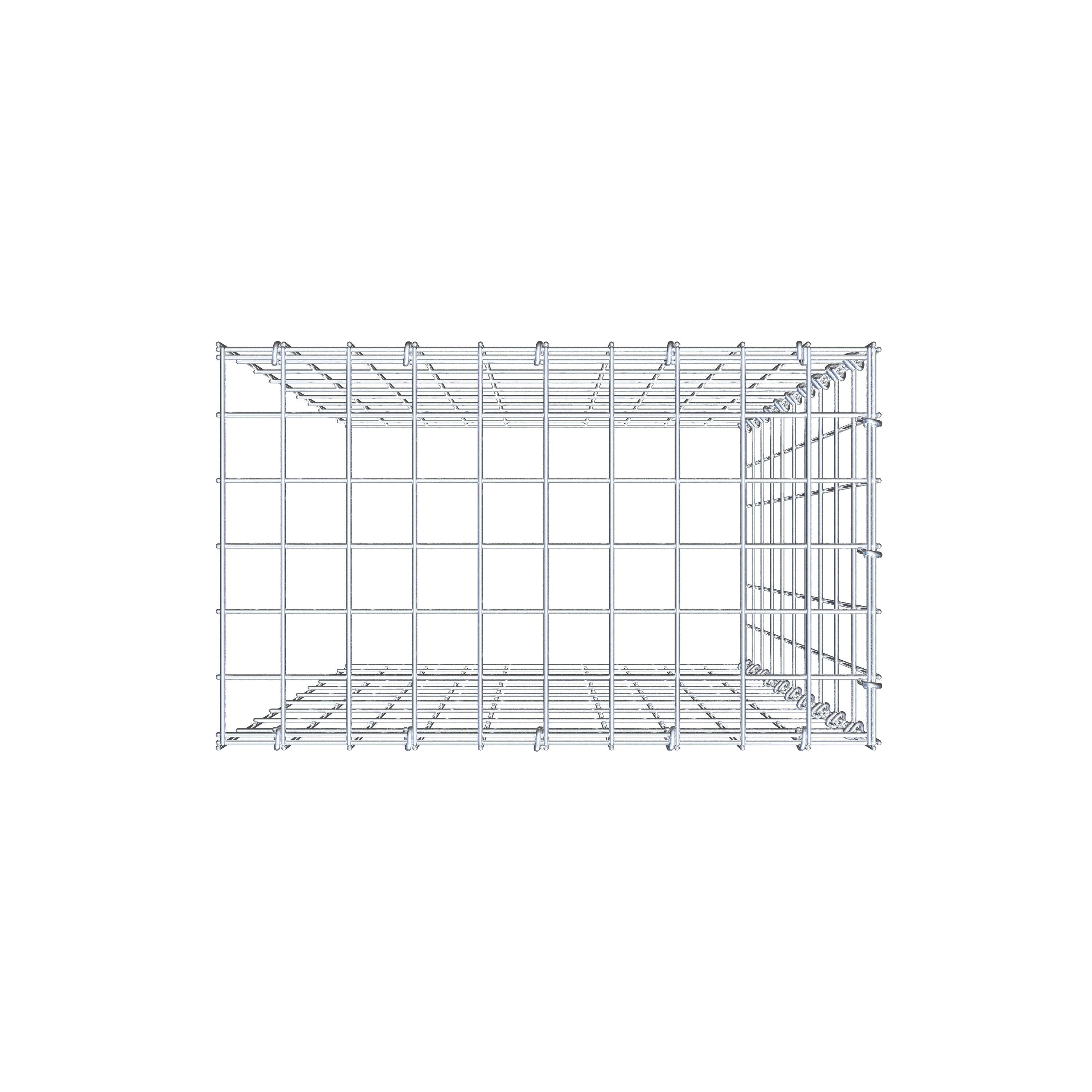 Typ 4 påbyggnadsgabion 100 cm x 50 cm x 30 cm (L x H x D), maskstorlek 5 cm x 10 cm, C-ring