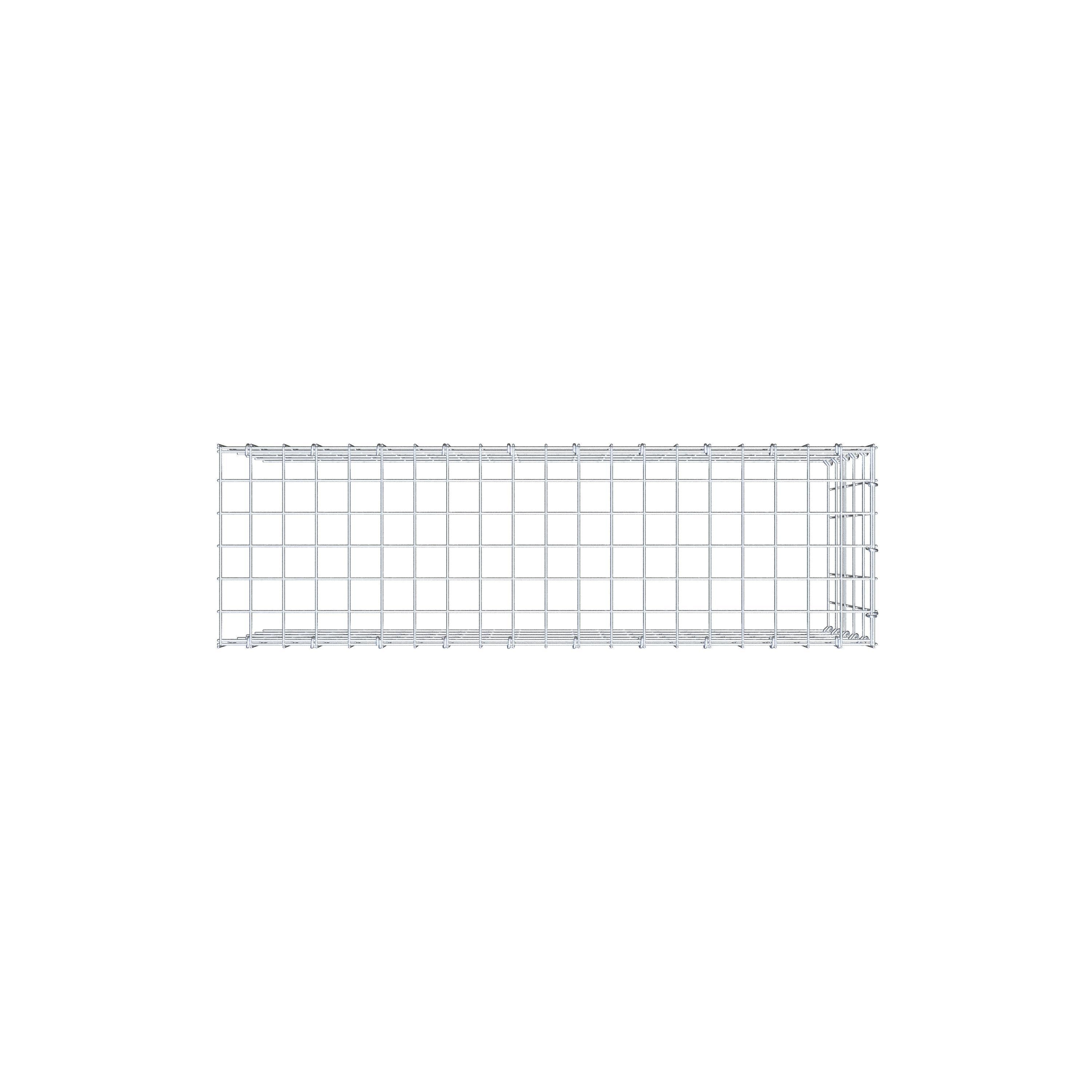 Typ 4 påbyggnadsgabion 100 cm x 50 cm x 30 cm (L x H x D), maskstorlek 5 cm x 10 cm, C-ring