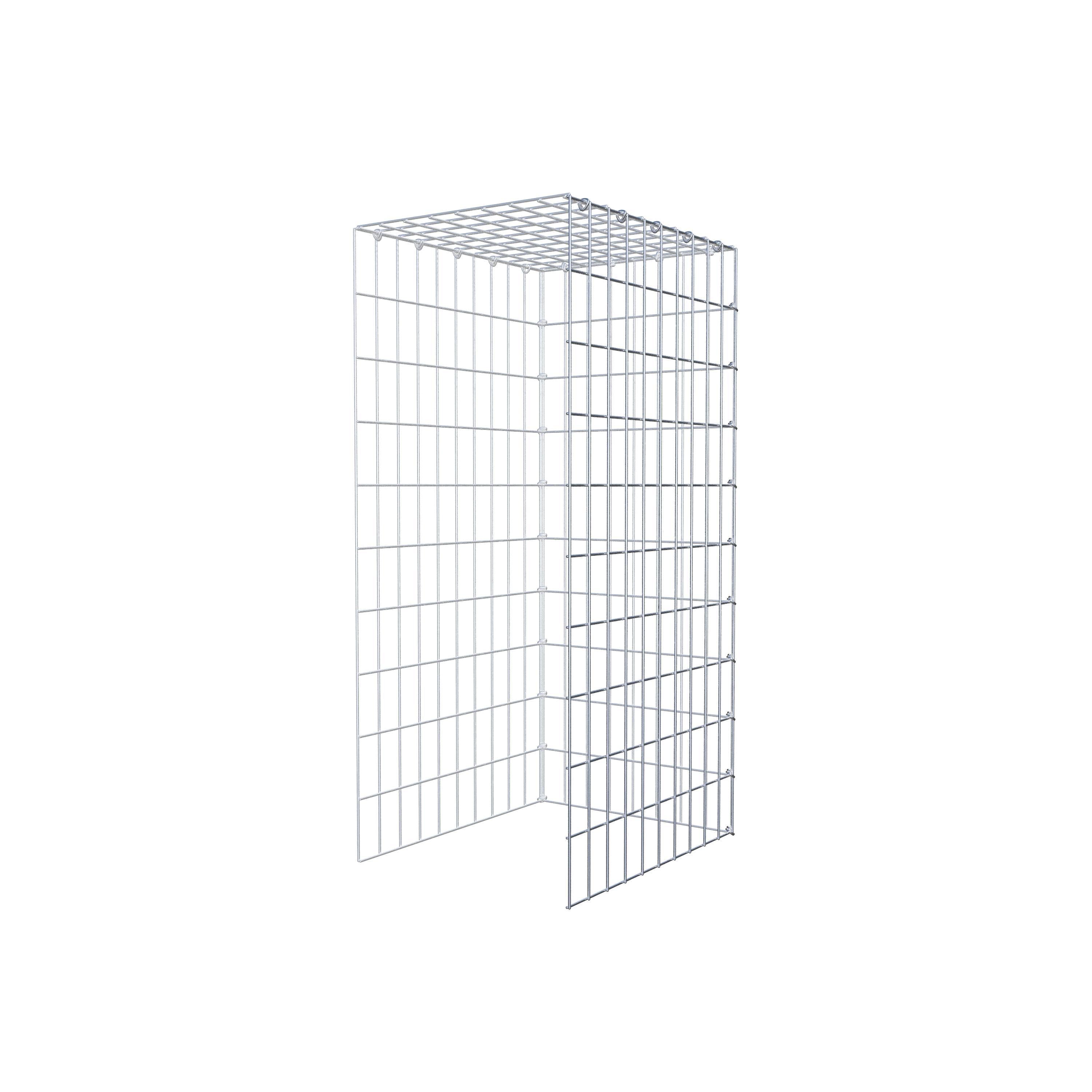 Typ 4 påbyggnadsgabion 100 cm x 50 cm x 40 cm (L x H x D), maskstorlek 5 cm x 10 cm, C-ring