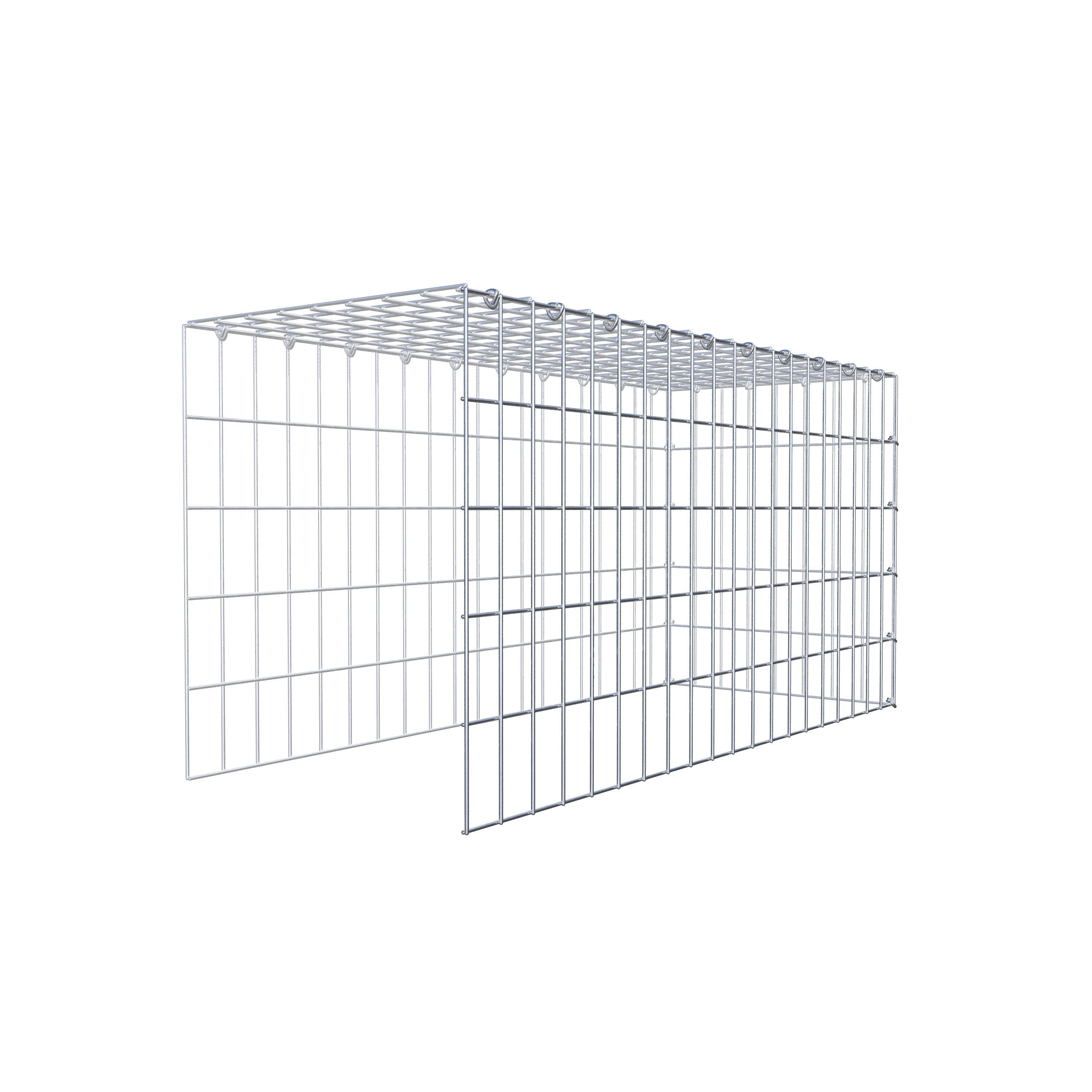 Typ 4 påbyggnadsgabion 100 cm x 50 cm x 40 cm (L x H x D), maskstorlek 5 cm x 10 cm, C-ring