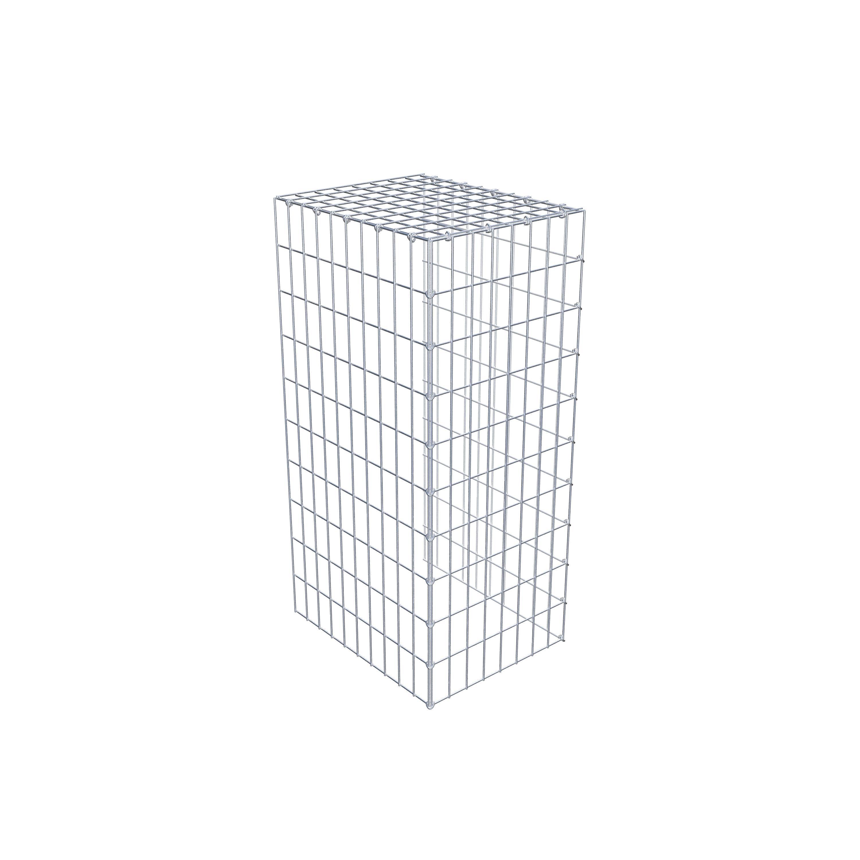 Typ 4 påbyggnadsgabion 100 cm x 50 cm x 40 cm (L x H x D), maskstorlek 5 cm x 10 cm, C-ring