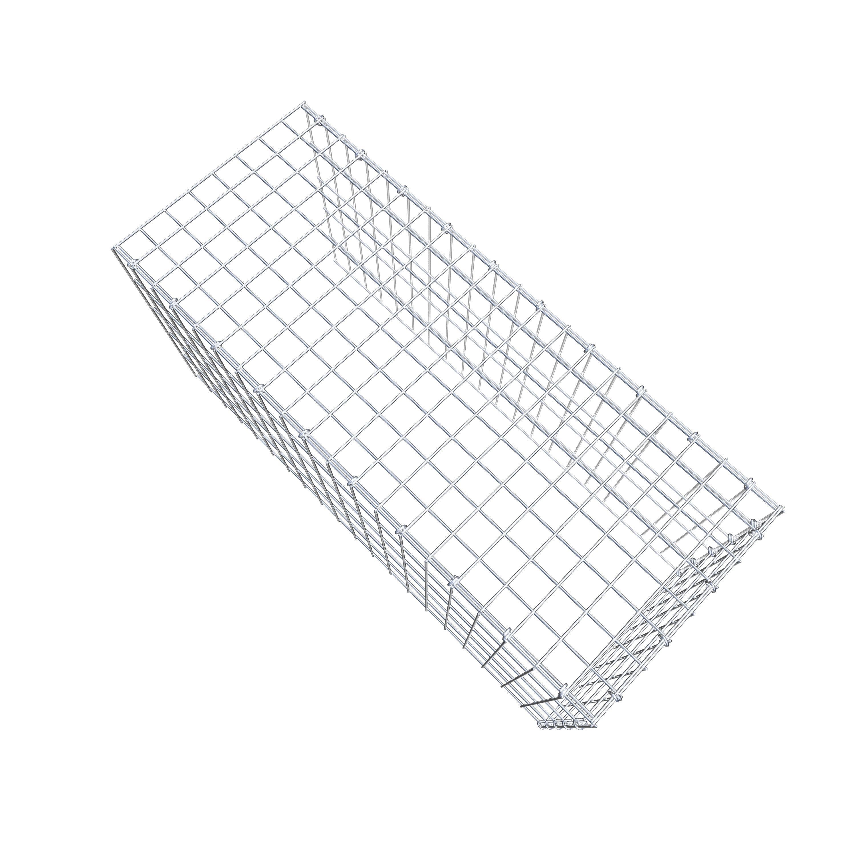 Typ 4 påbyggnadsgabion 100 cm x 50 cm x 40 cm (L x H x D), maskstorlek 5 cm x 10 cm, C-ring