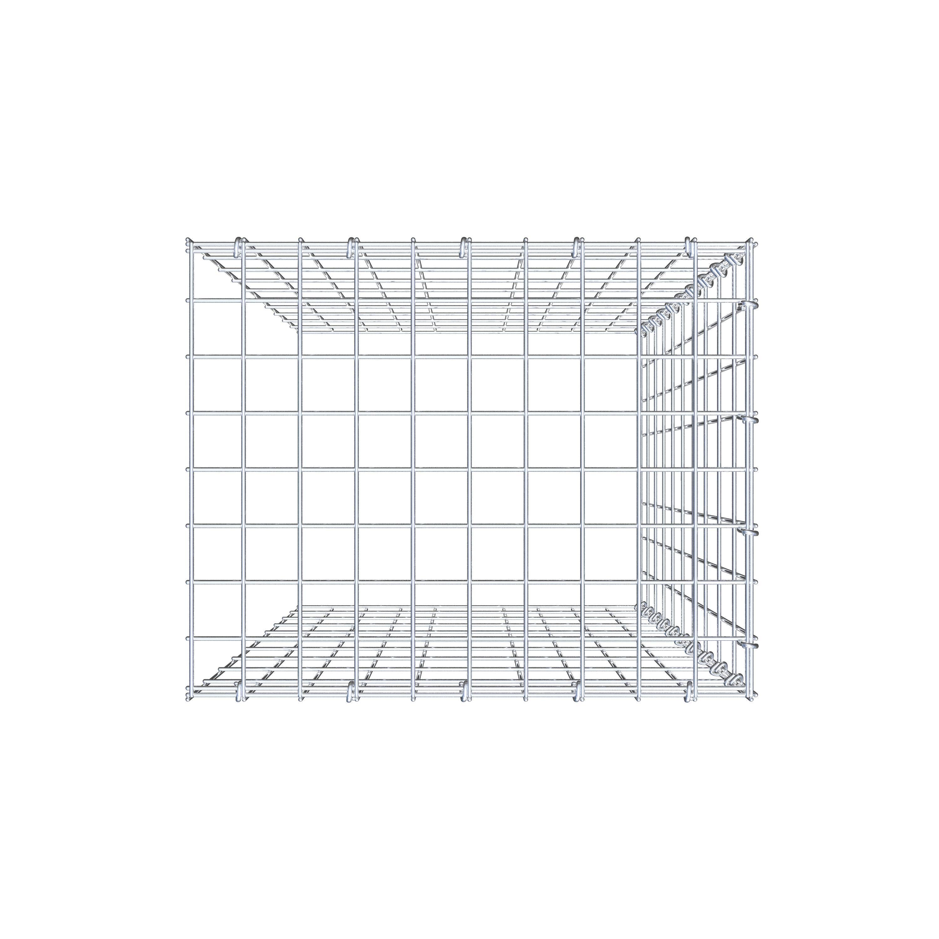 Typ 4 påbyggnadsgabion 100 cm x 50 cm x 40 cm (L x H x D), maskstorlek 5 cm x 10 cm, C-ring