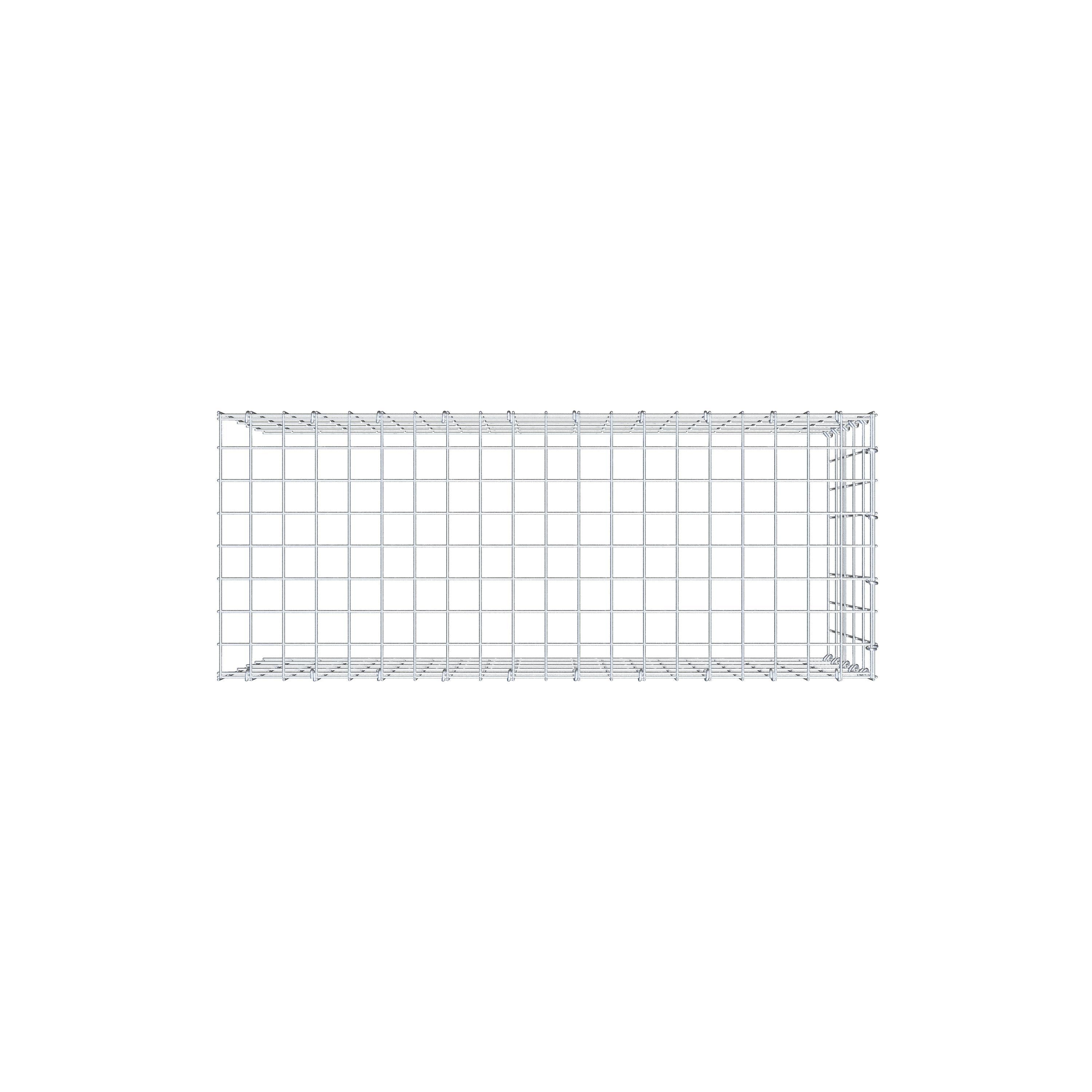 Typ 4 påbyggnadsgabion 100 cm x 50 cm x 40 cm (L x H x D), maskstorlek 5 cm x 10 cm, C-ring